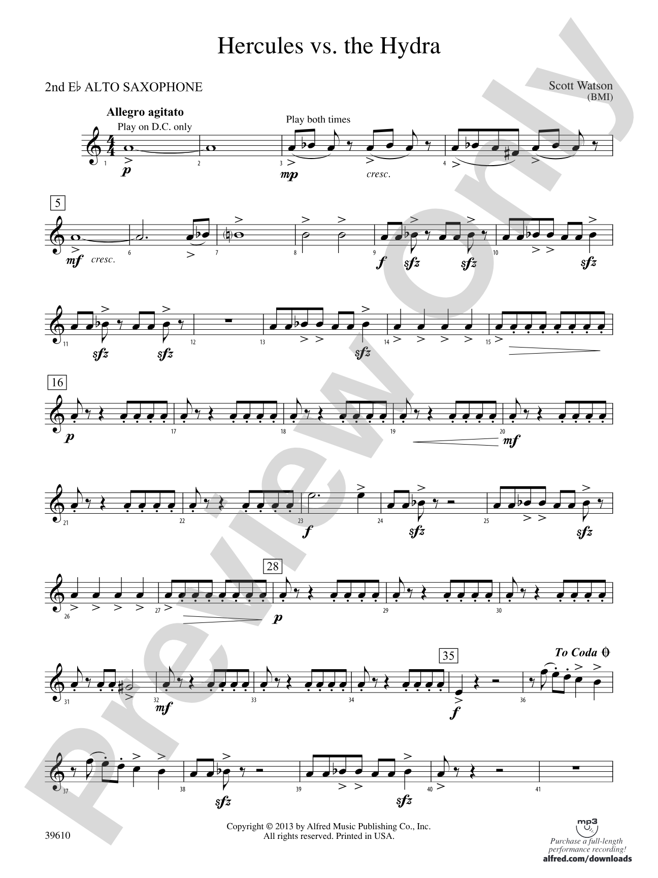 Hercules vs. the Hydra: 2nd E-flat Alto Saxophone