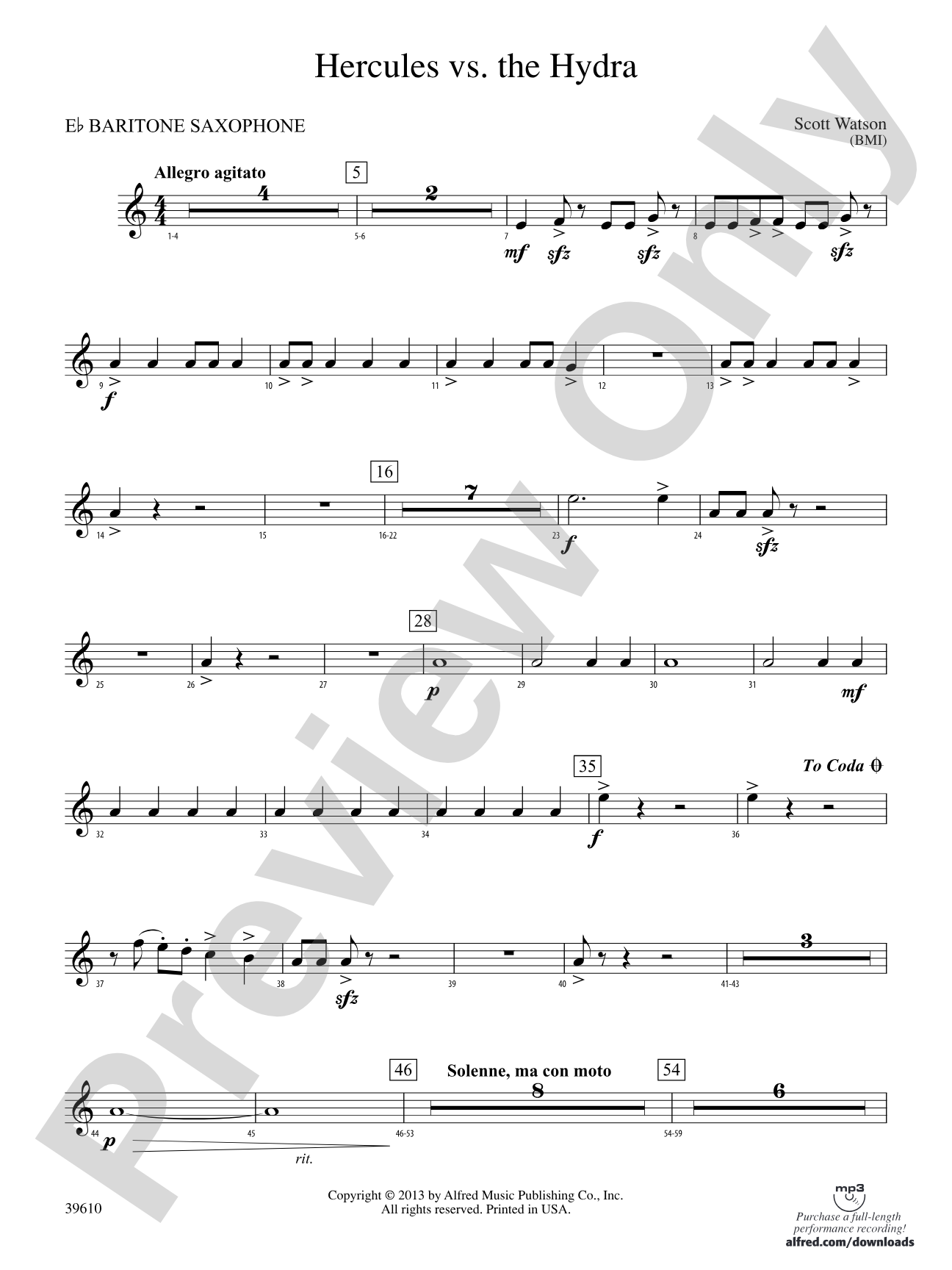 Hercules vs. the Hydra: E-flat Baritone Saxophone
