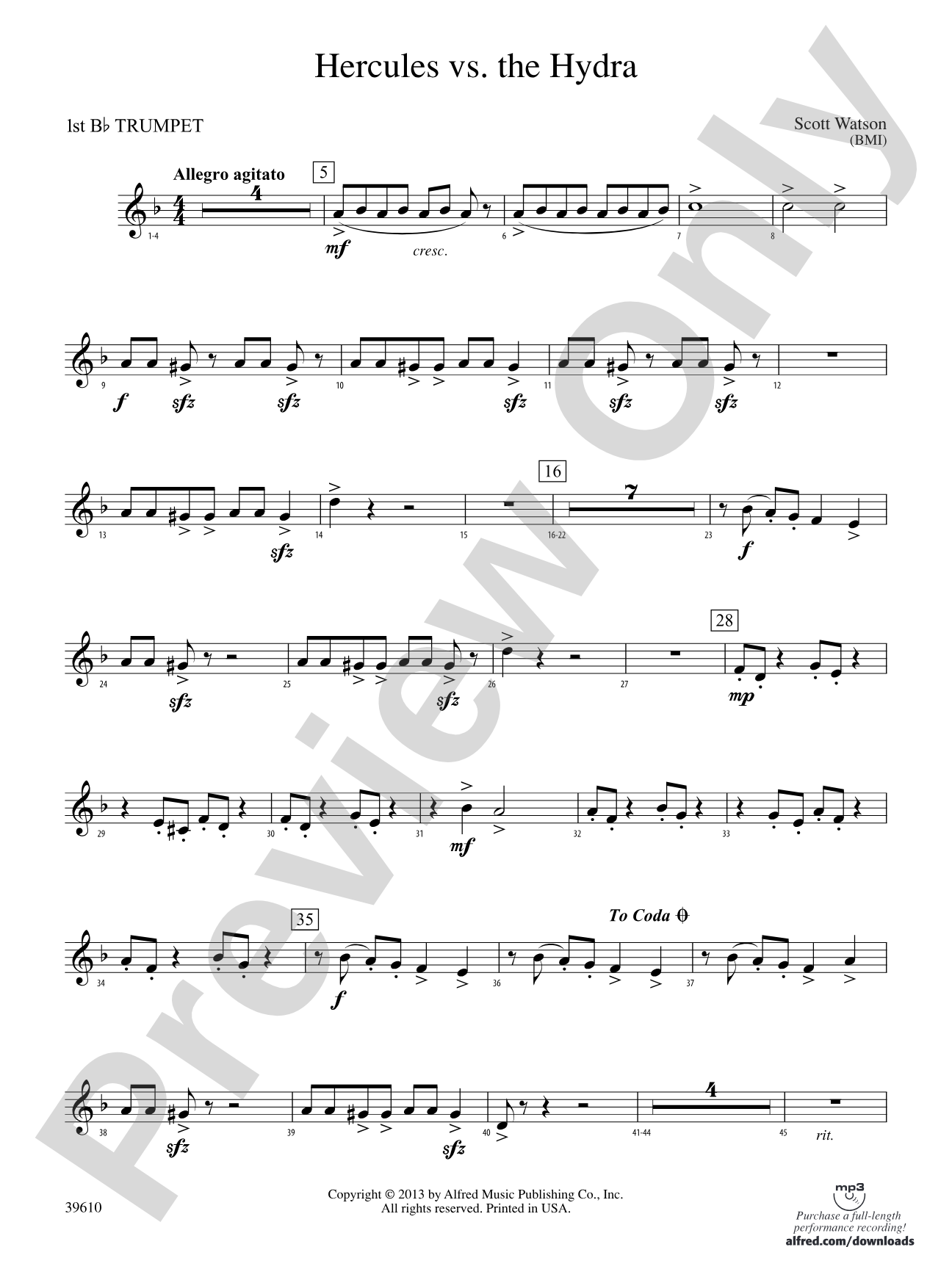 Hercules vs. the Hydra: 1st B-flat Trumpet