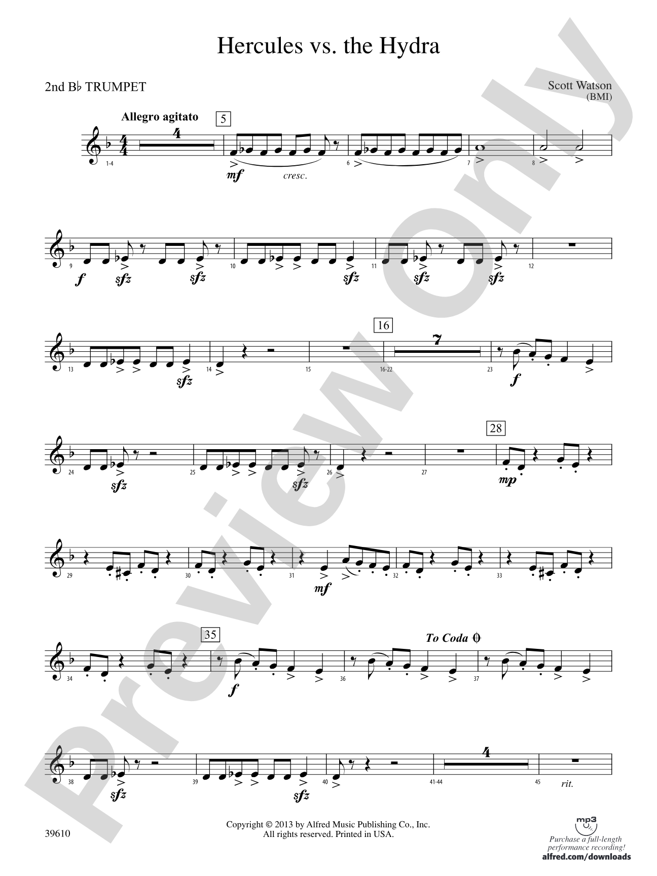 Hercules vs. the Hydra: 2nd B-flat Trumpet