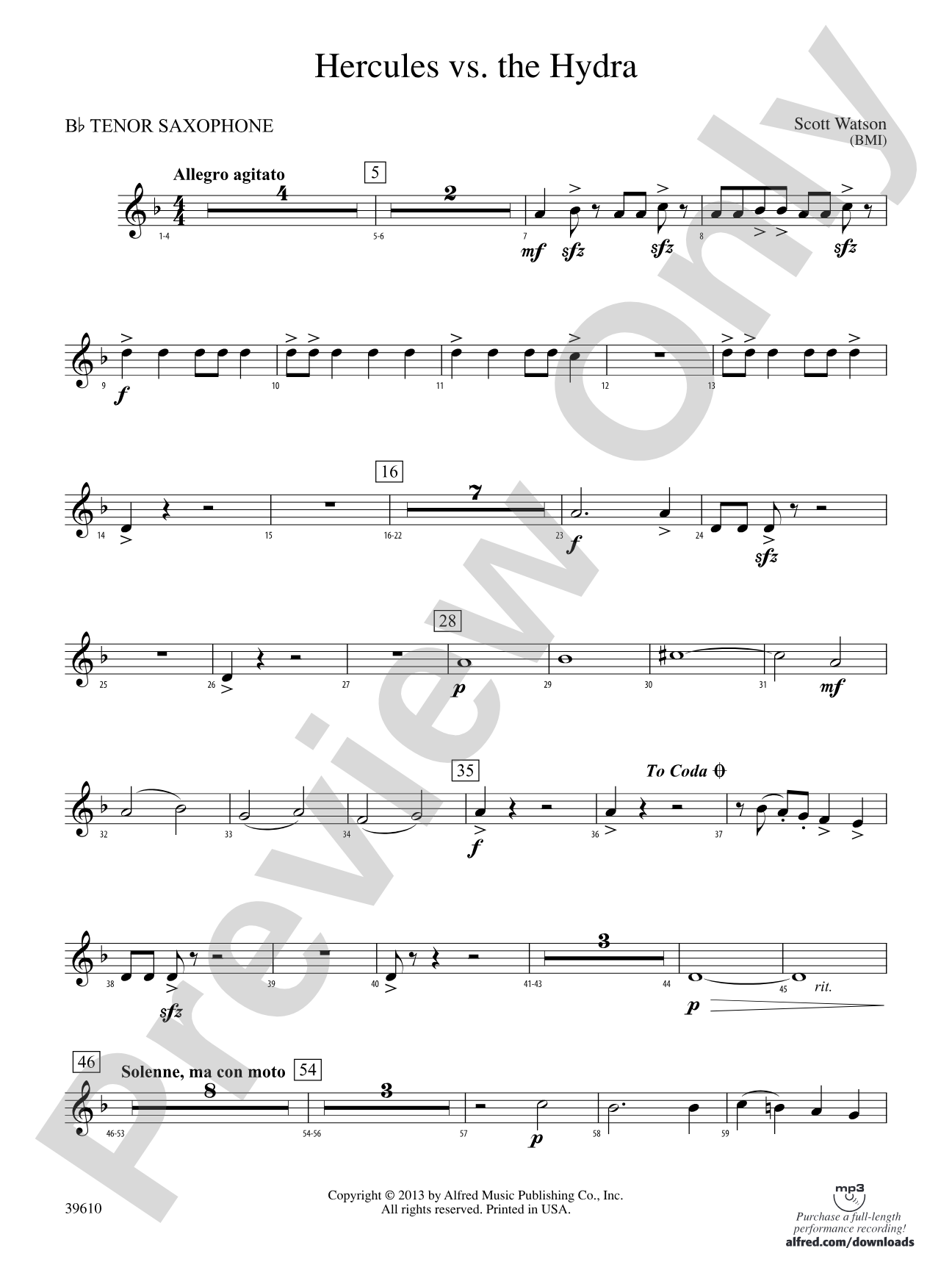 Hercules vs. the Hydra: B-flat Tenor Saxophone