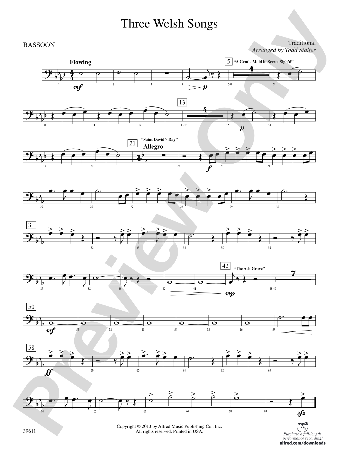 Three Welsh Songs: Bassoon