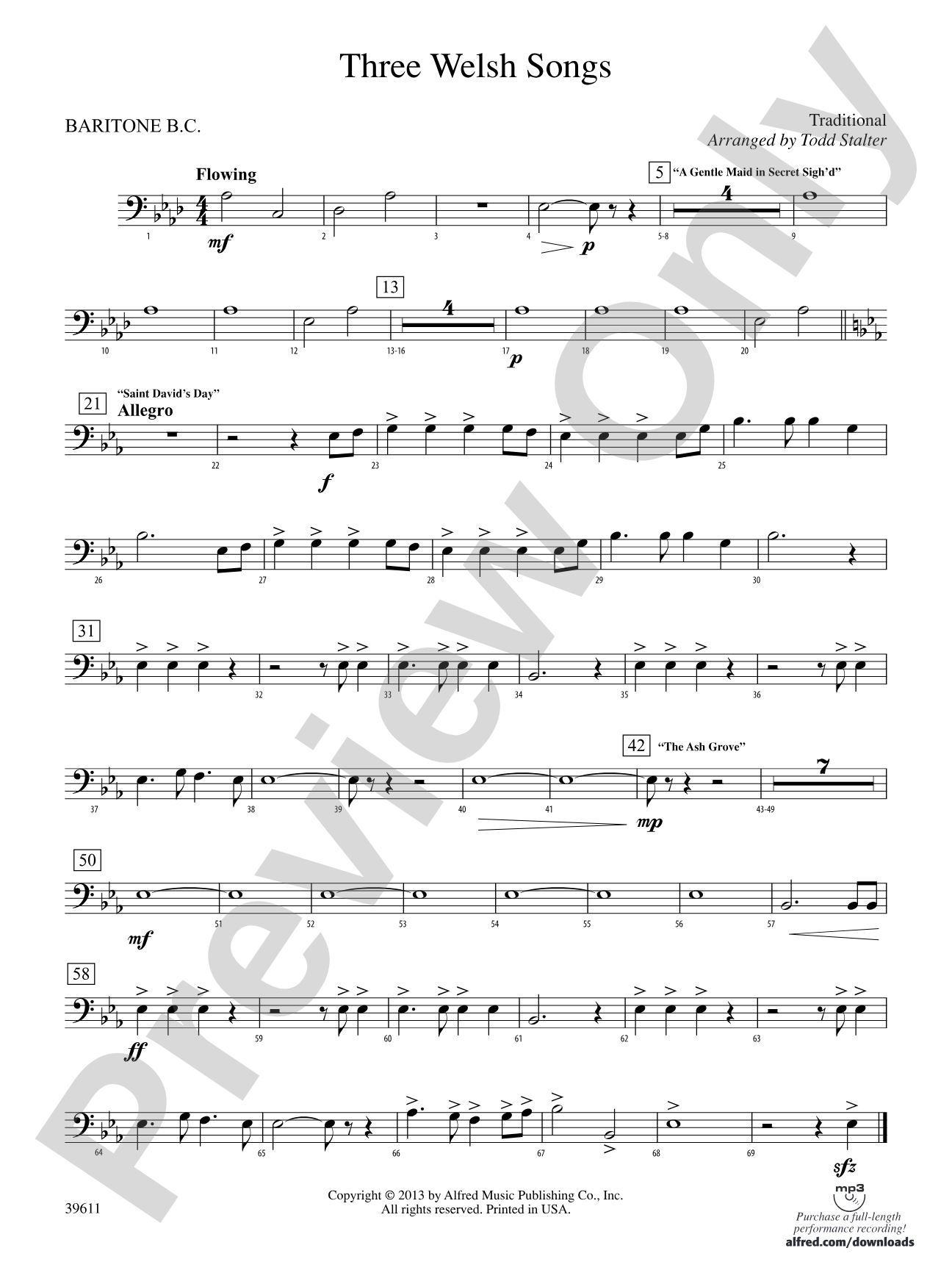 Three Welsh Songs: Baritone B.C.