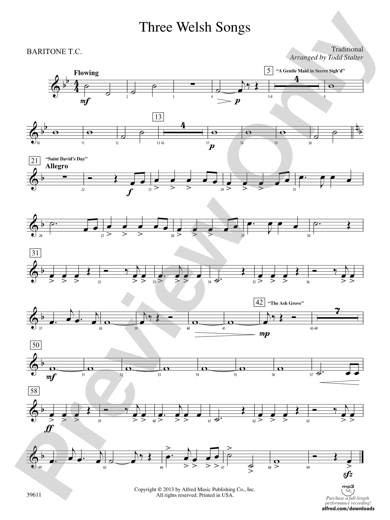 Three Welsh Songs: Baritone T.C.