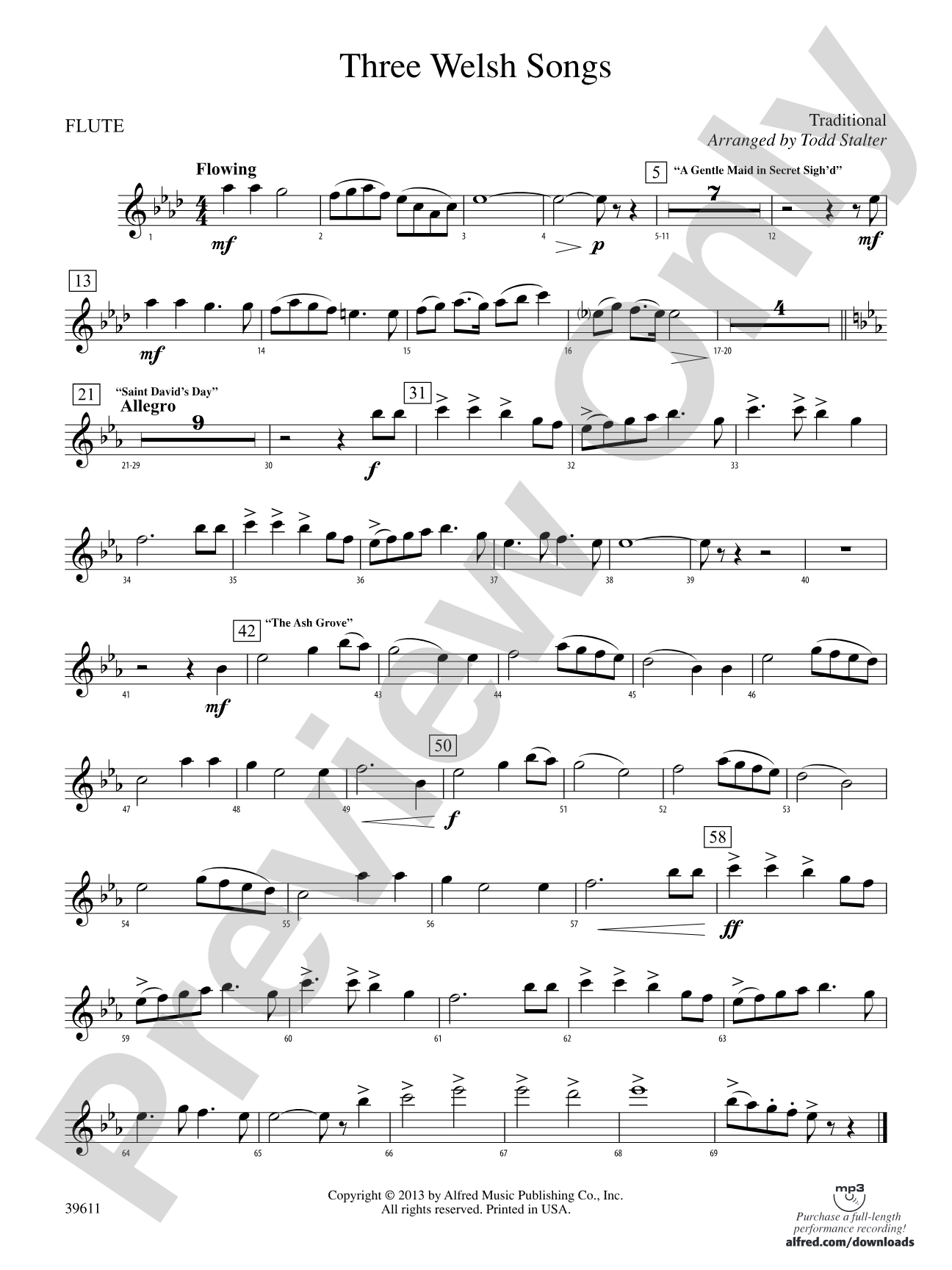 Three Welsh Songs: Flute