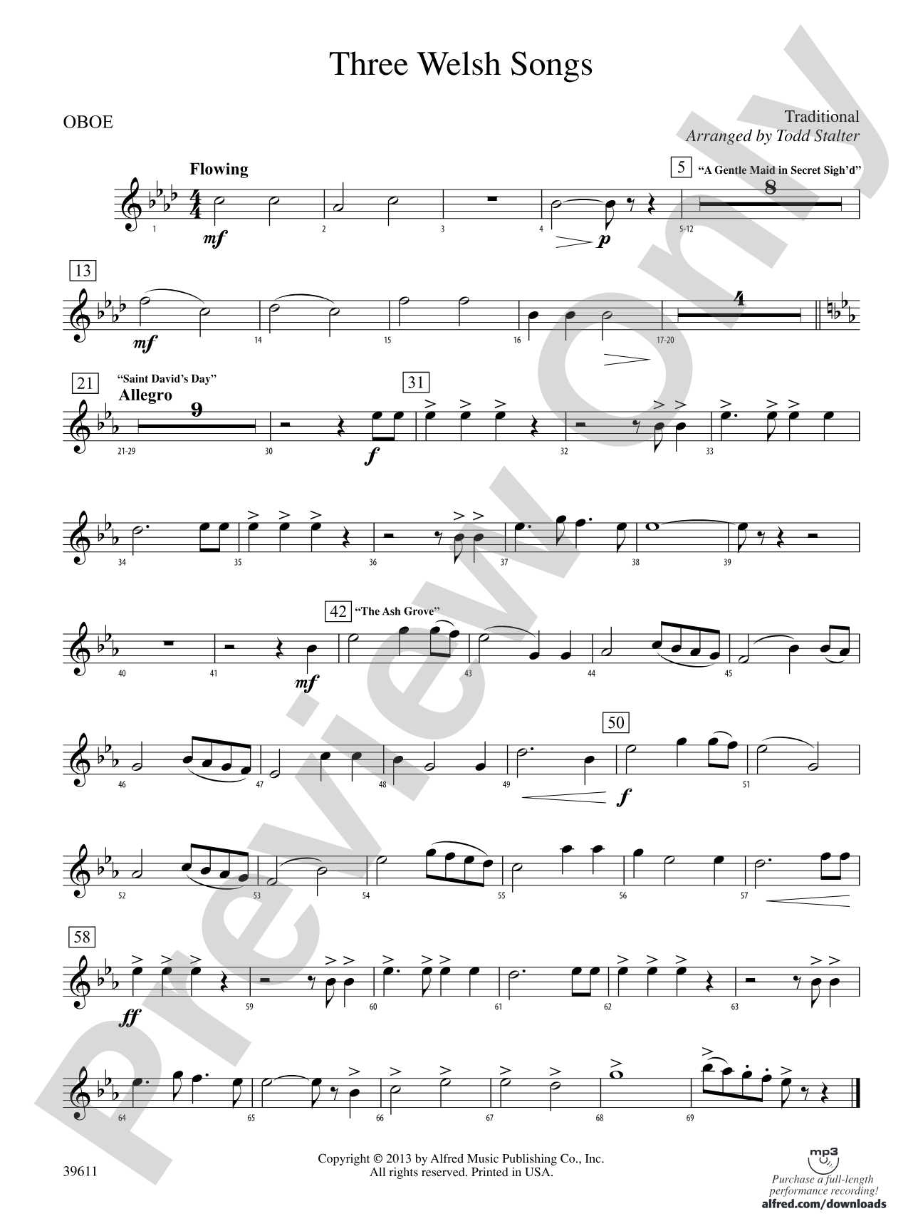 Three Welsh Songs: Oboe