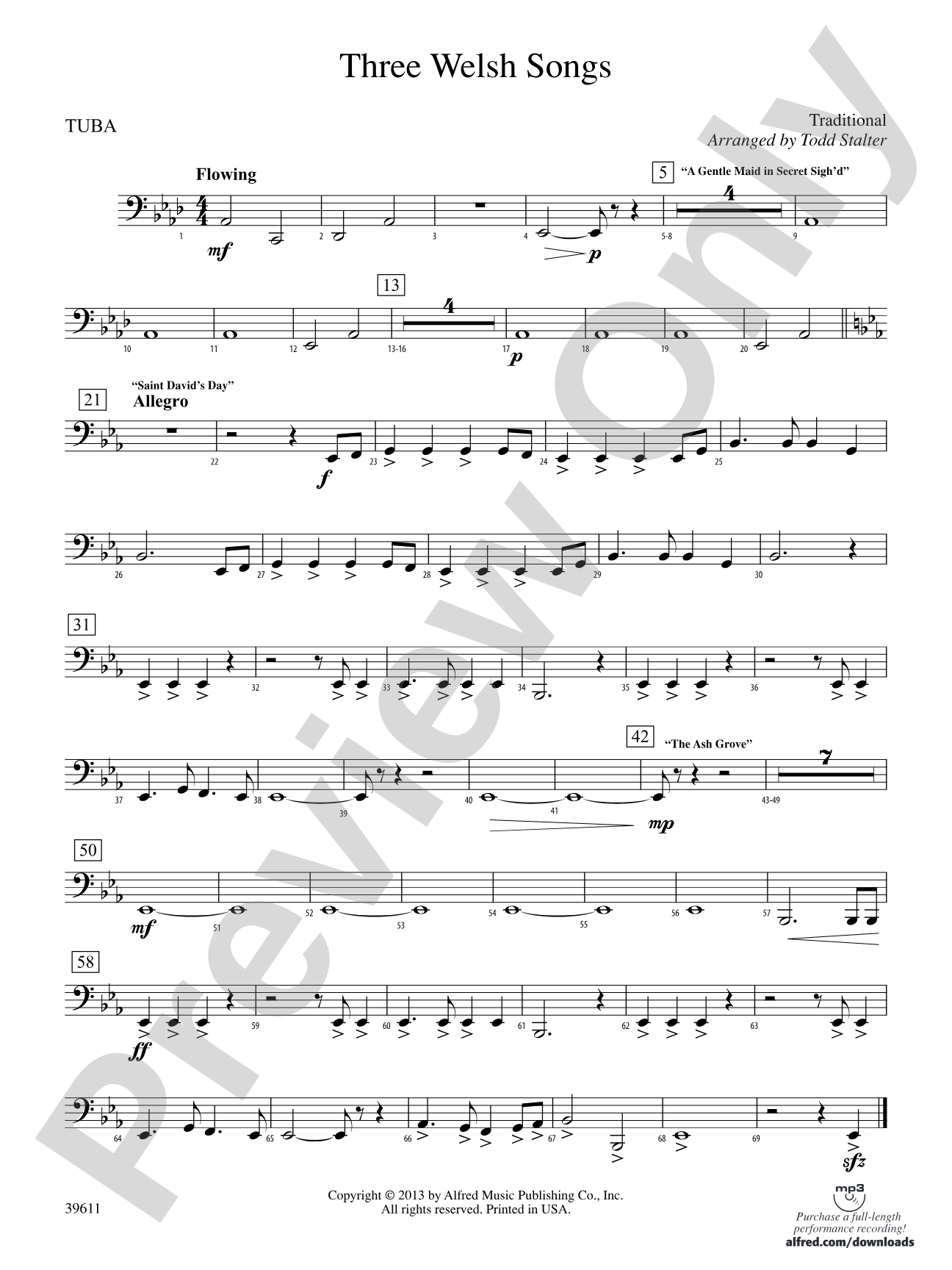 Three Welsh Songs: Tuba