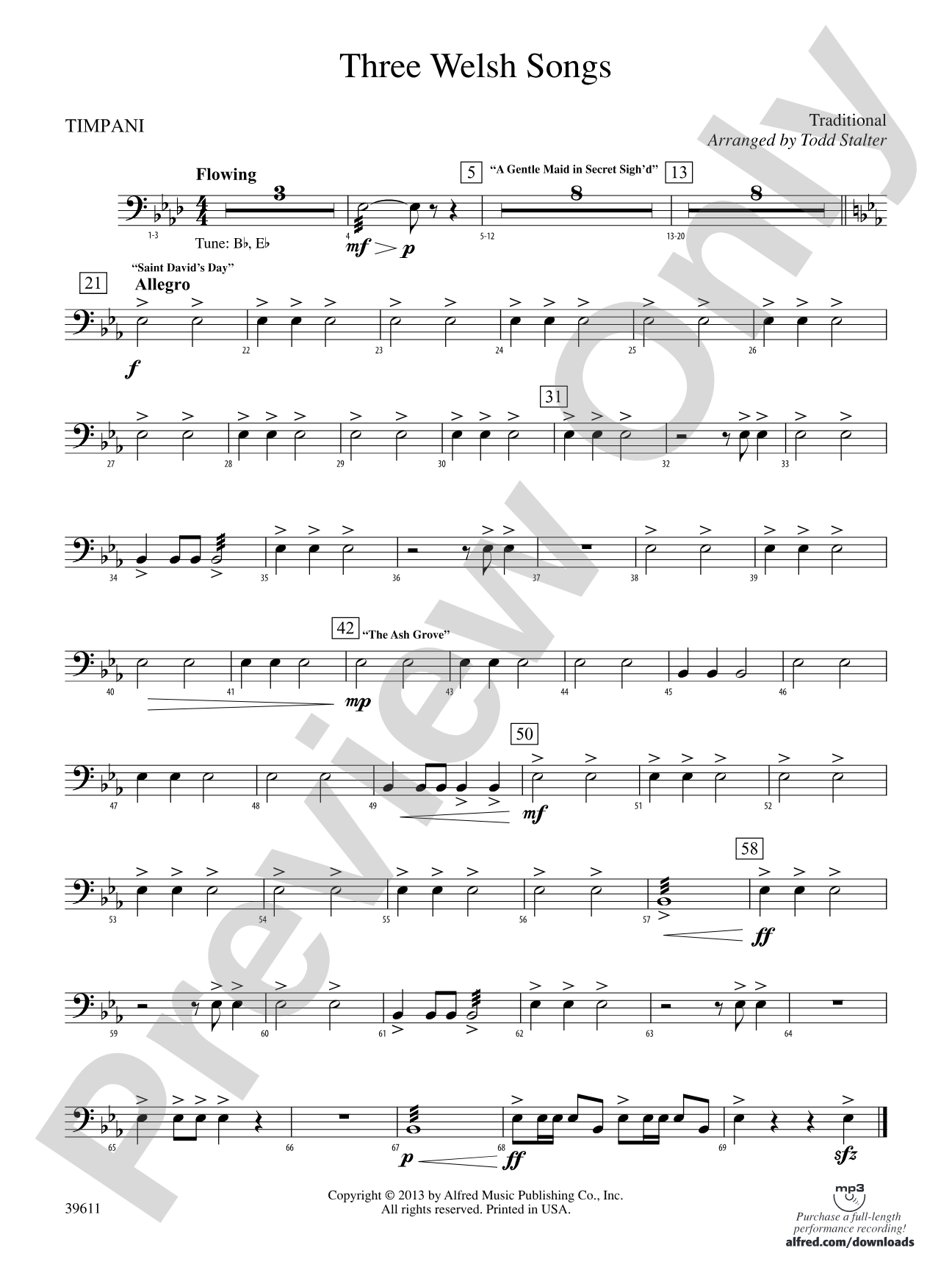 Three Welsh Songs: Timpani