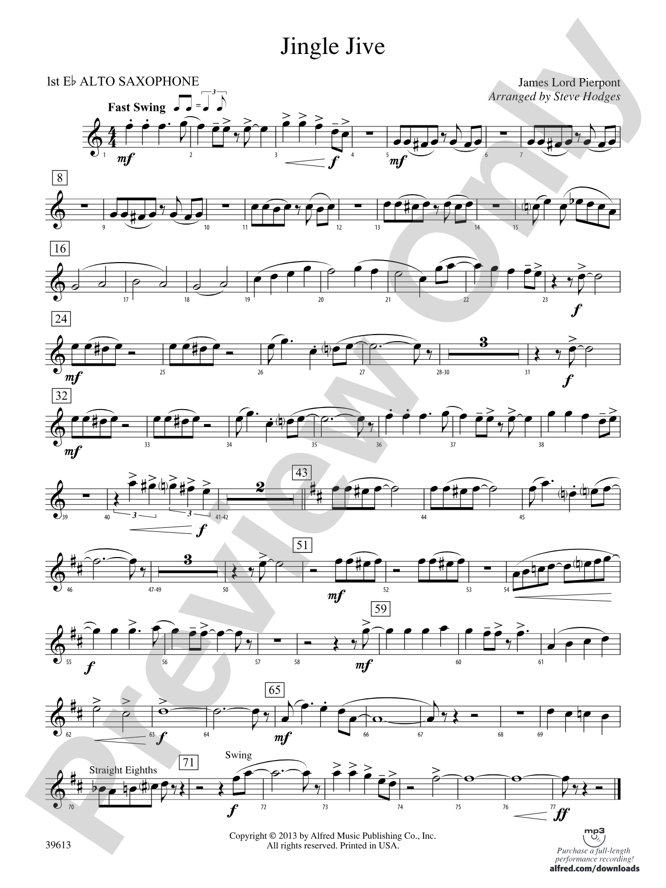 Jingle Jive: E-flat Alto Saxophone