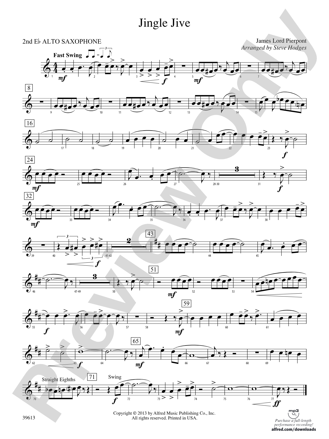 Jingle Jive: 2nd E-flat Alto Saxophone