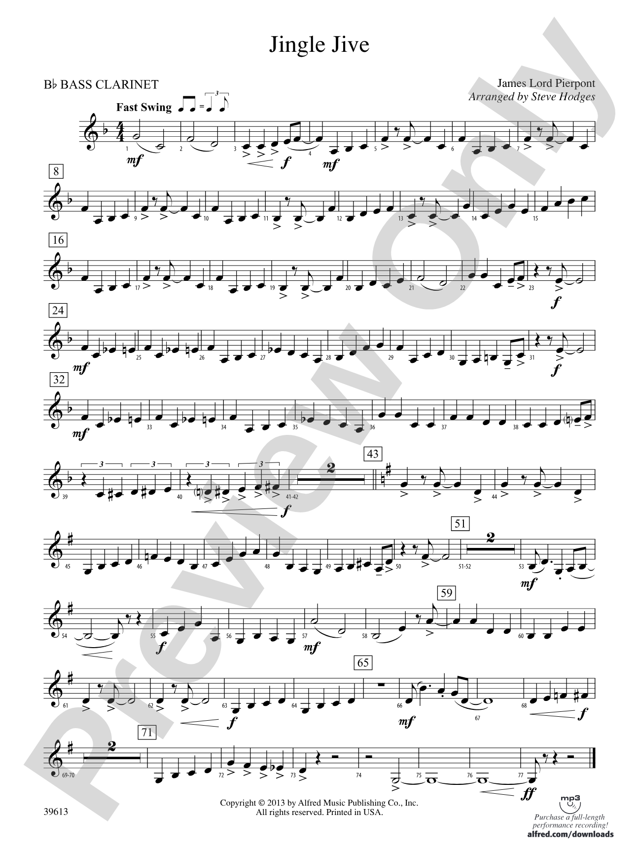 Jingle Jive: B-flat Bass Clarinet