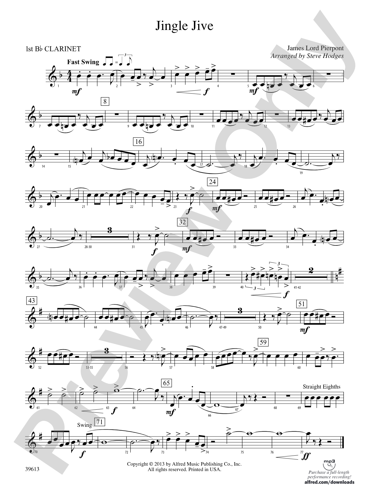 Jingle Jive: 1st B-flat Clarinet