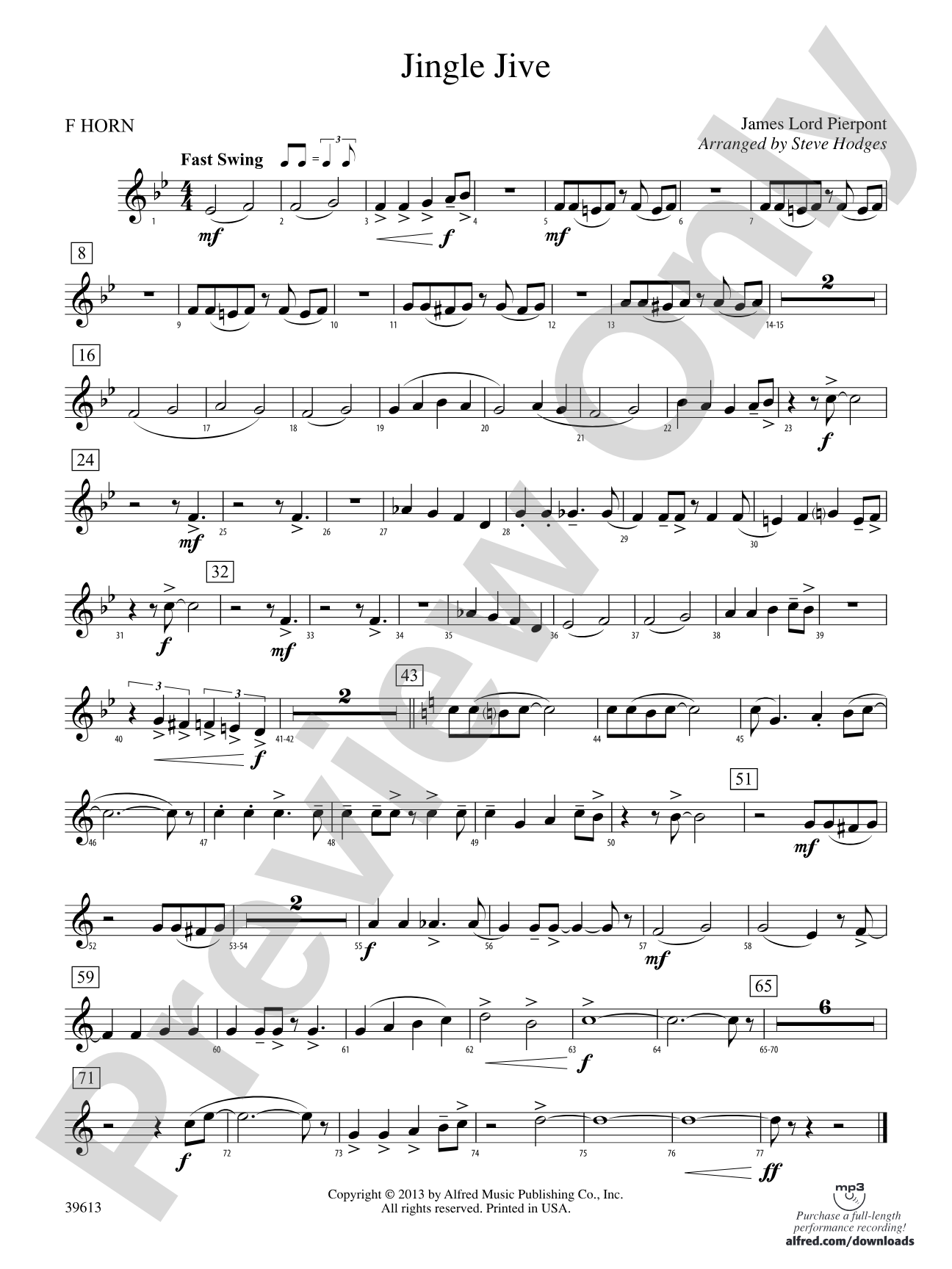 Jingle Jive: 1st F Horn