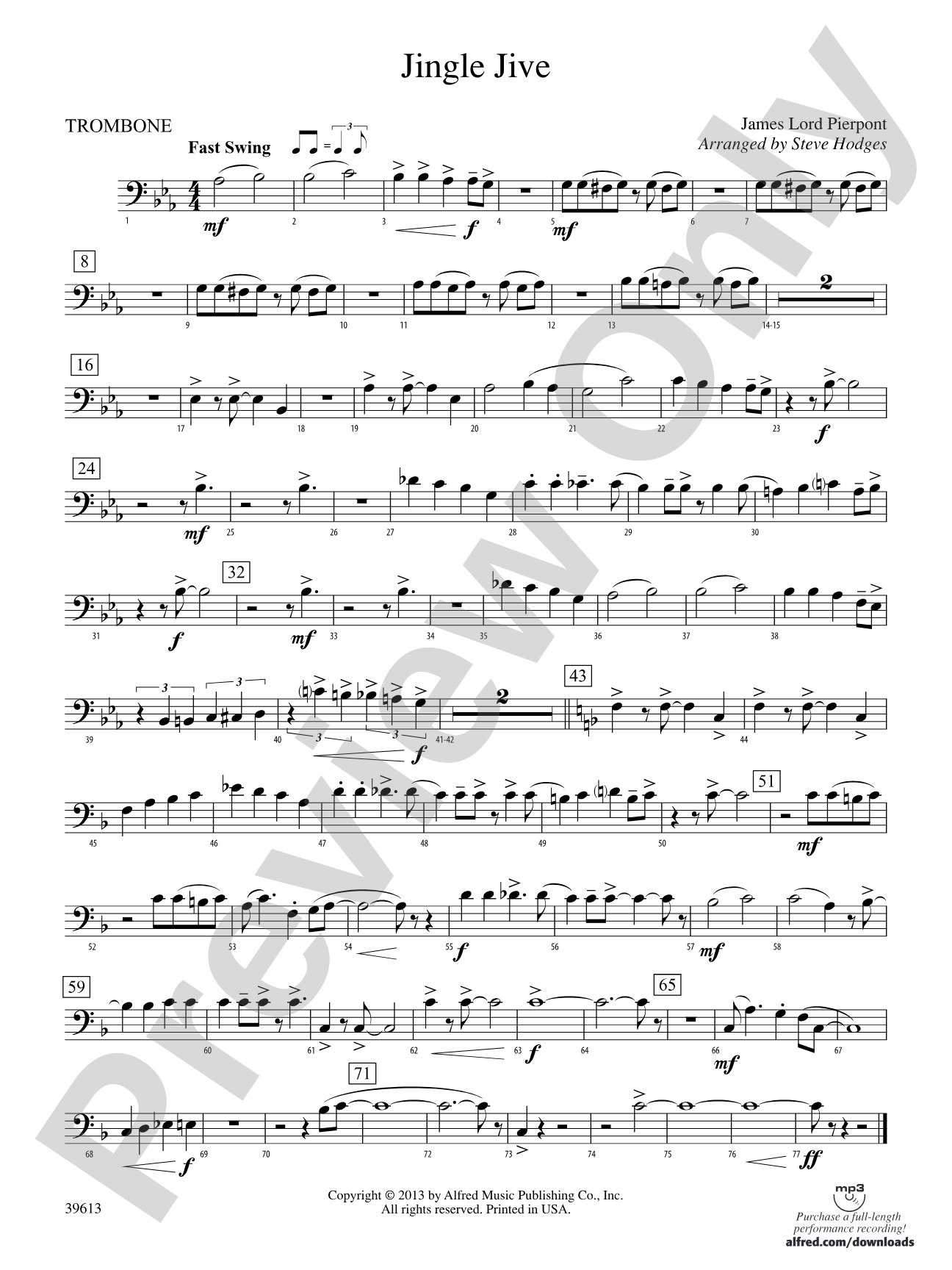 Jingle Jive: 1st Trombone