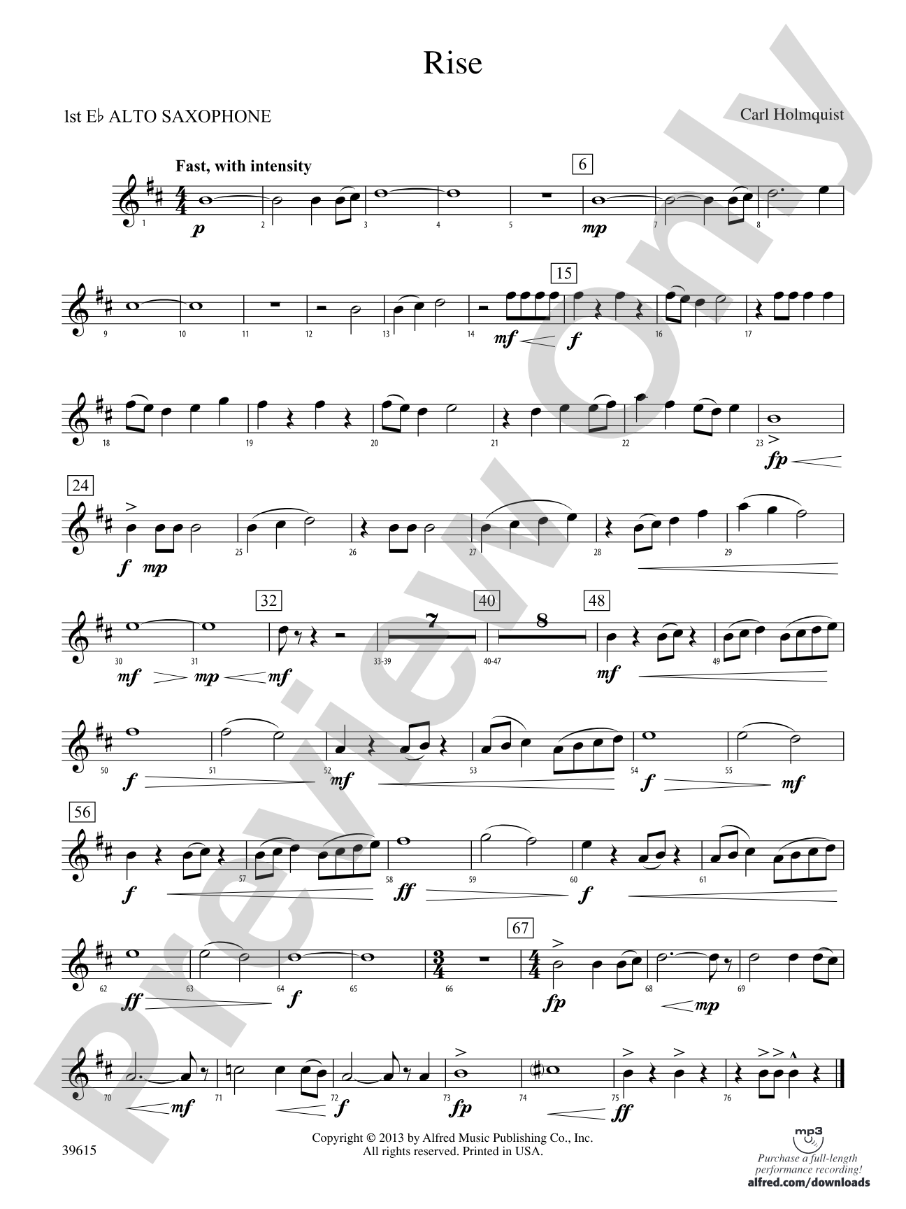 Rise: E-flat Alto Saxophone