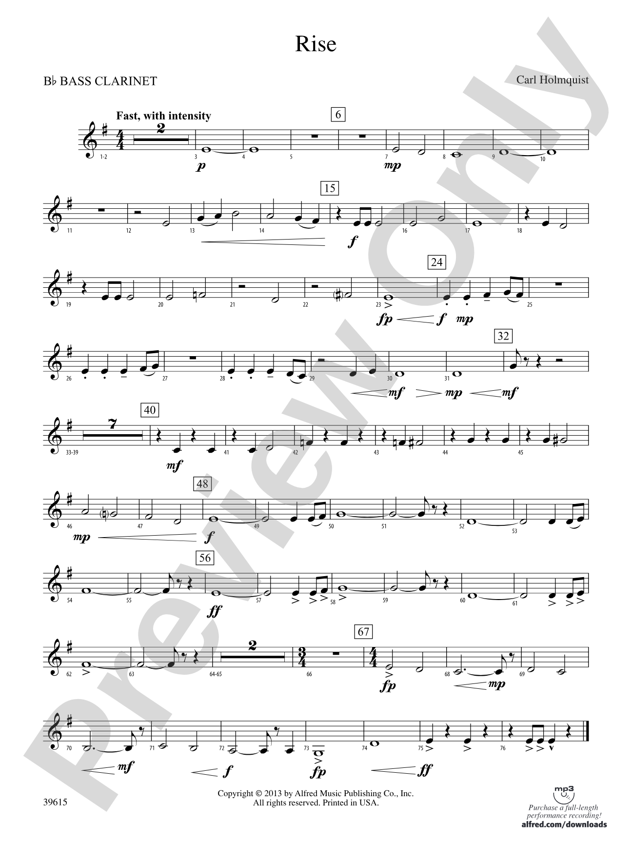 Rise: B-flat Bass Clarinet