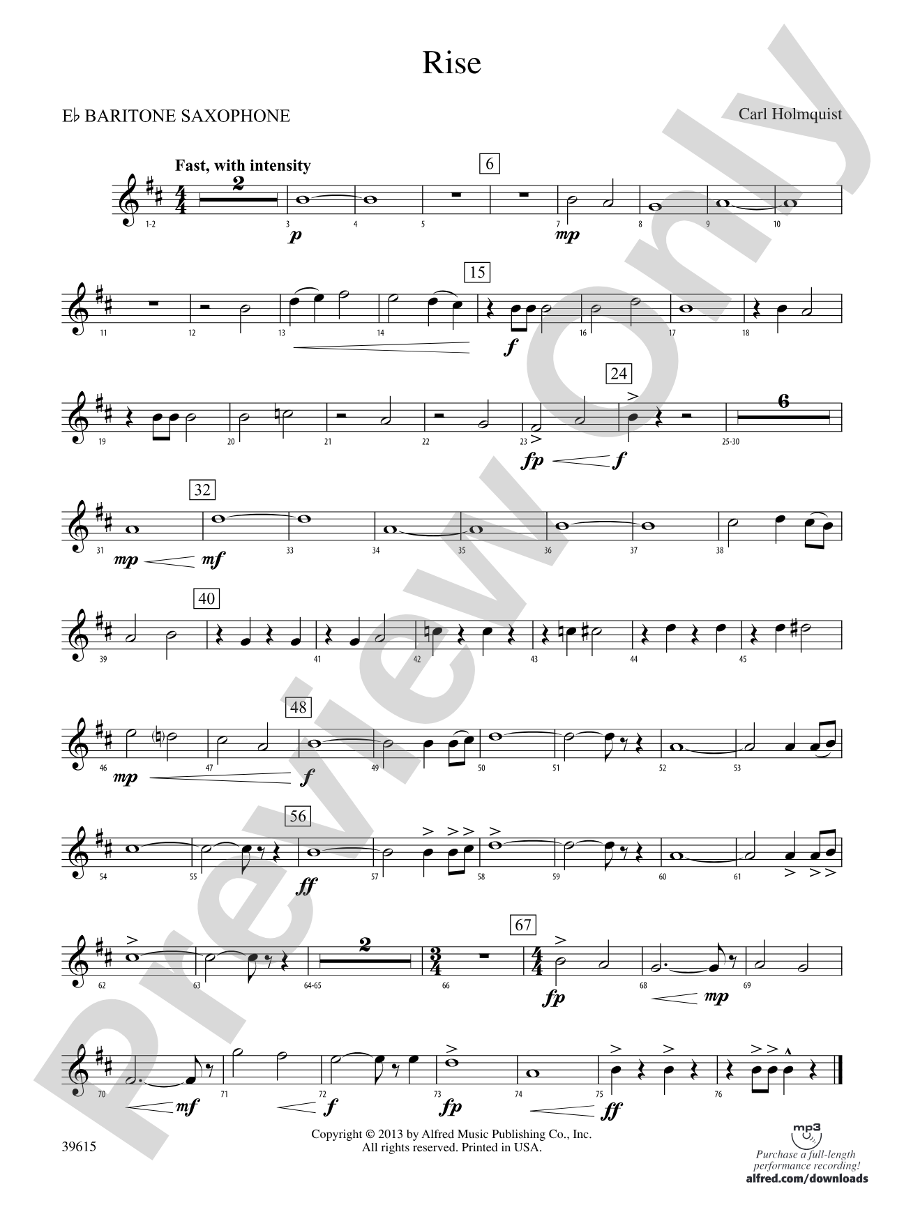 Rise: E-flat Baritone Saxophone