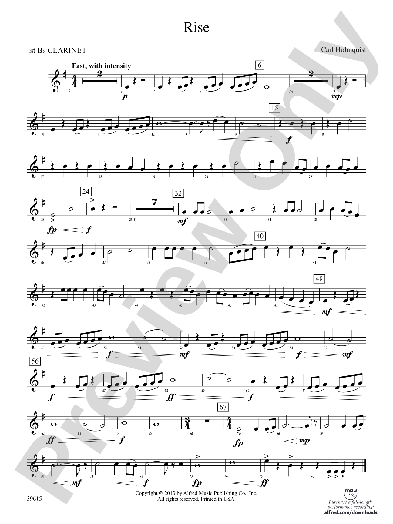 Rise: 1st B-flat Clarinet