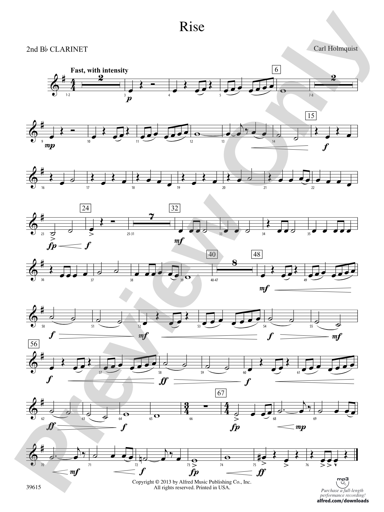 Rise: 2nd B-flat Clarinet