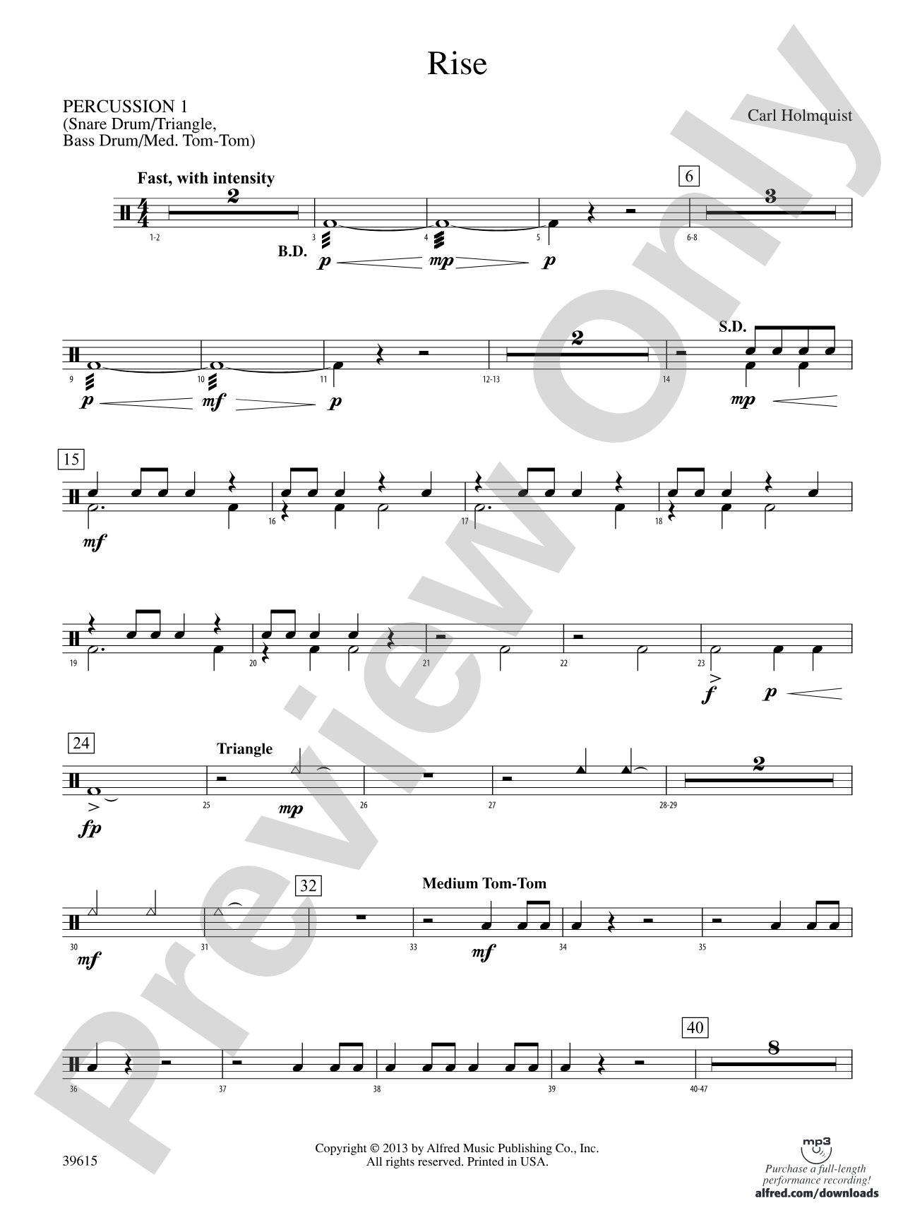 Rise: 1st Percussion