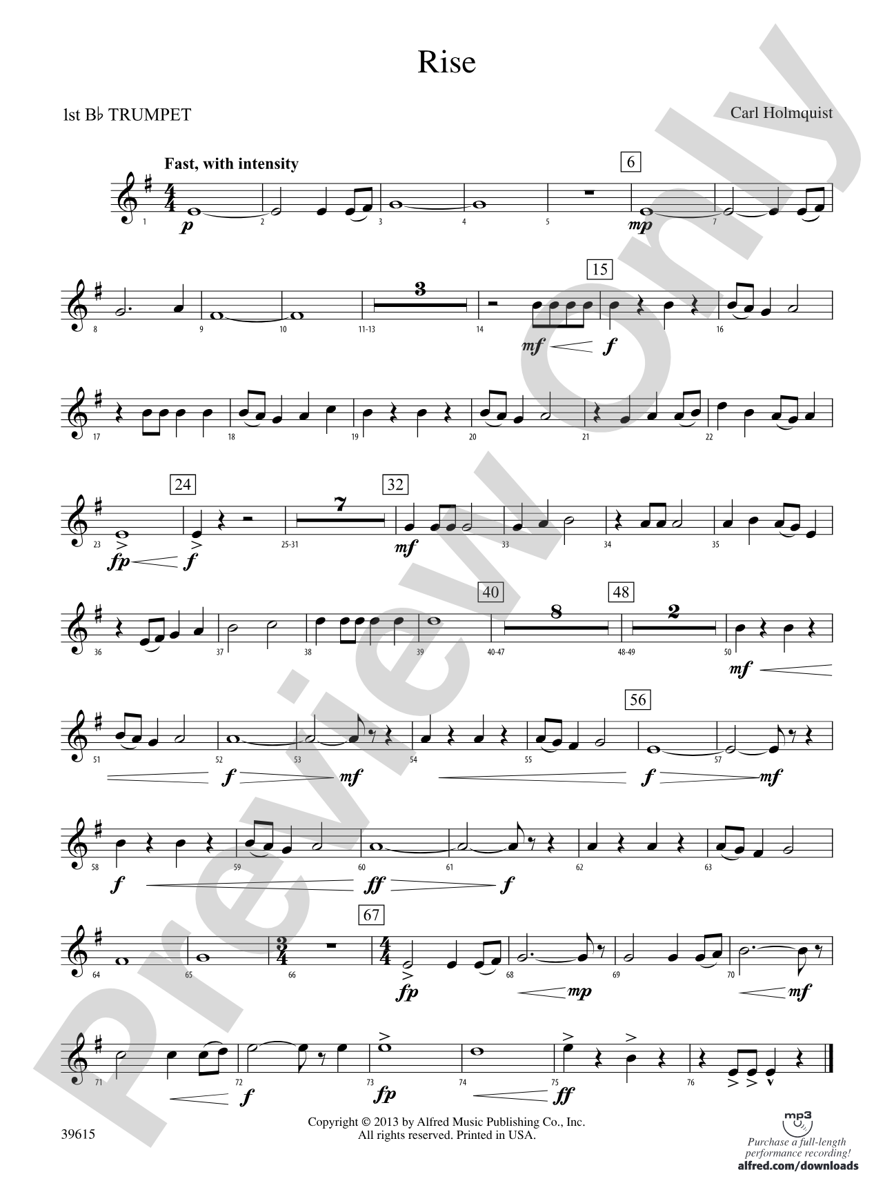 Rise: 1st B-flat Trumpet
