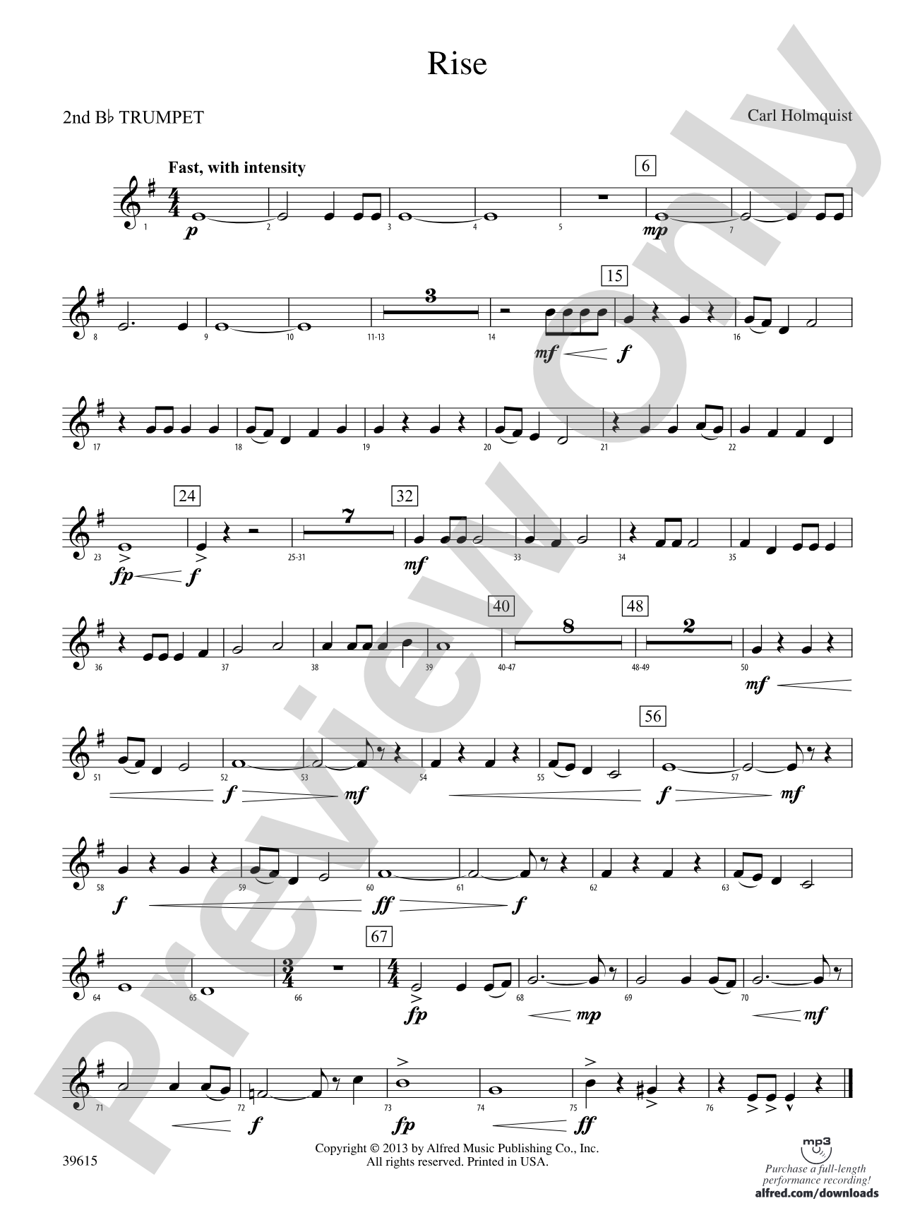 Rise: 2nd B-flat Trumpet