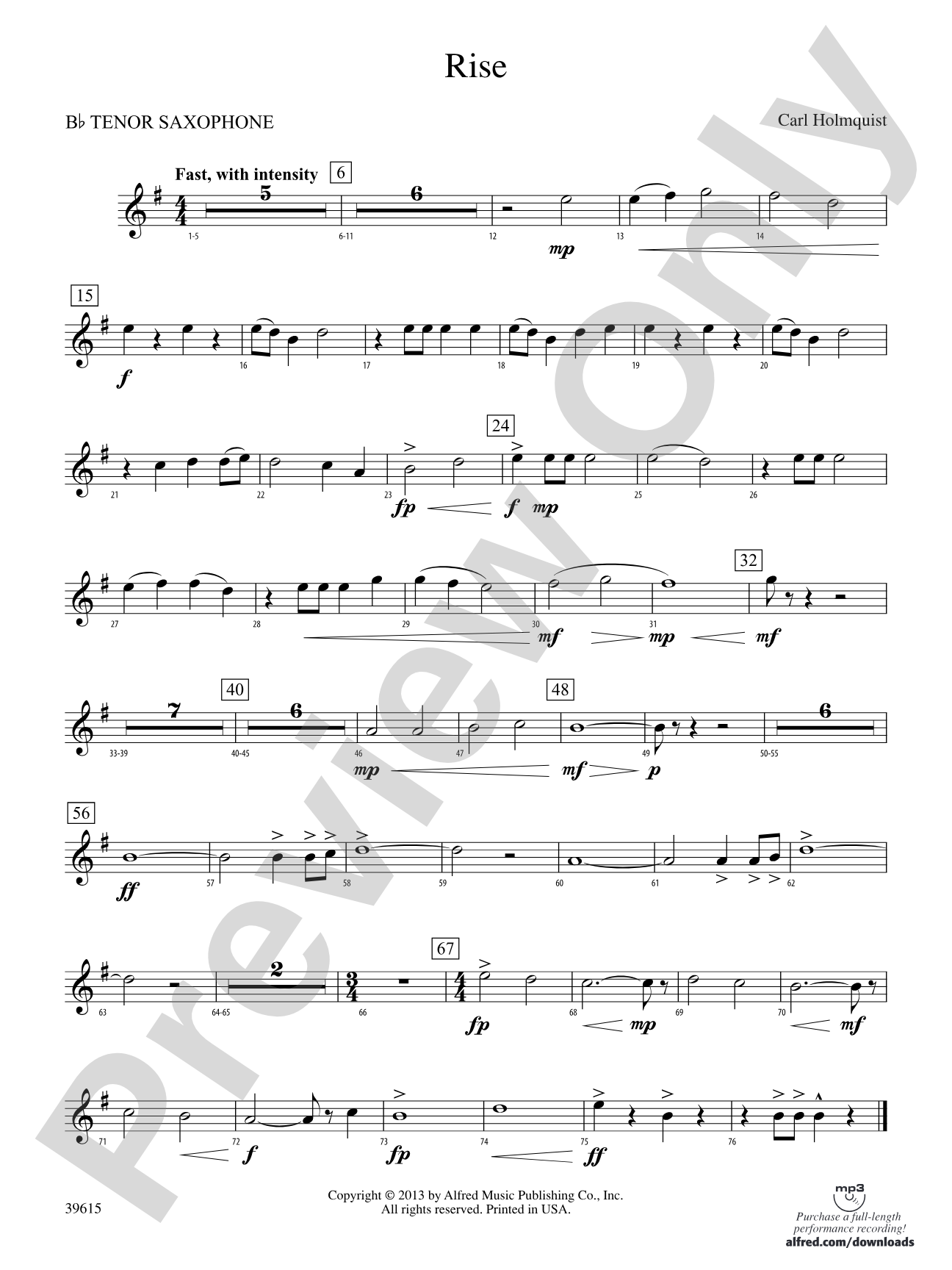 Rise: B-flat Tenor Saxophone