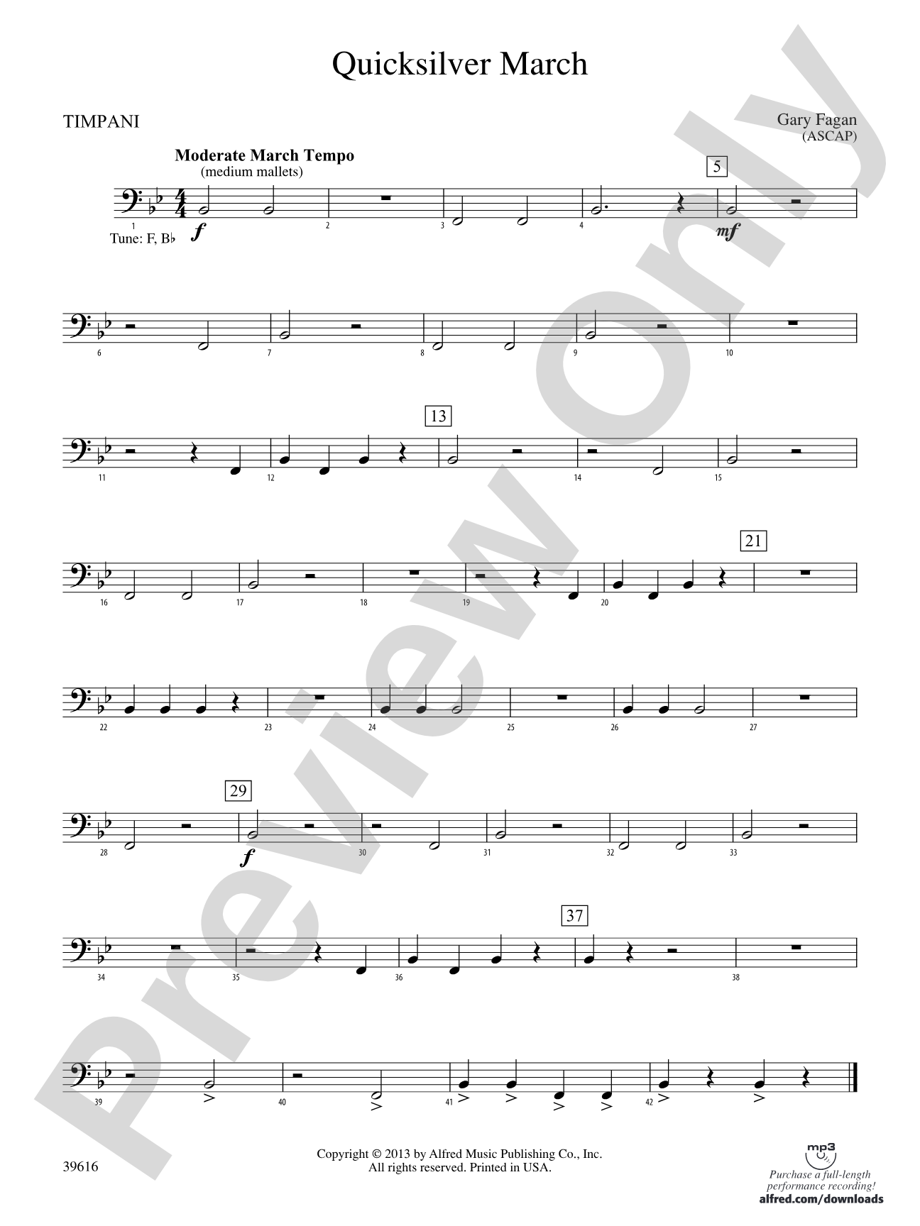 Quicksilver March: Timpani