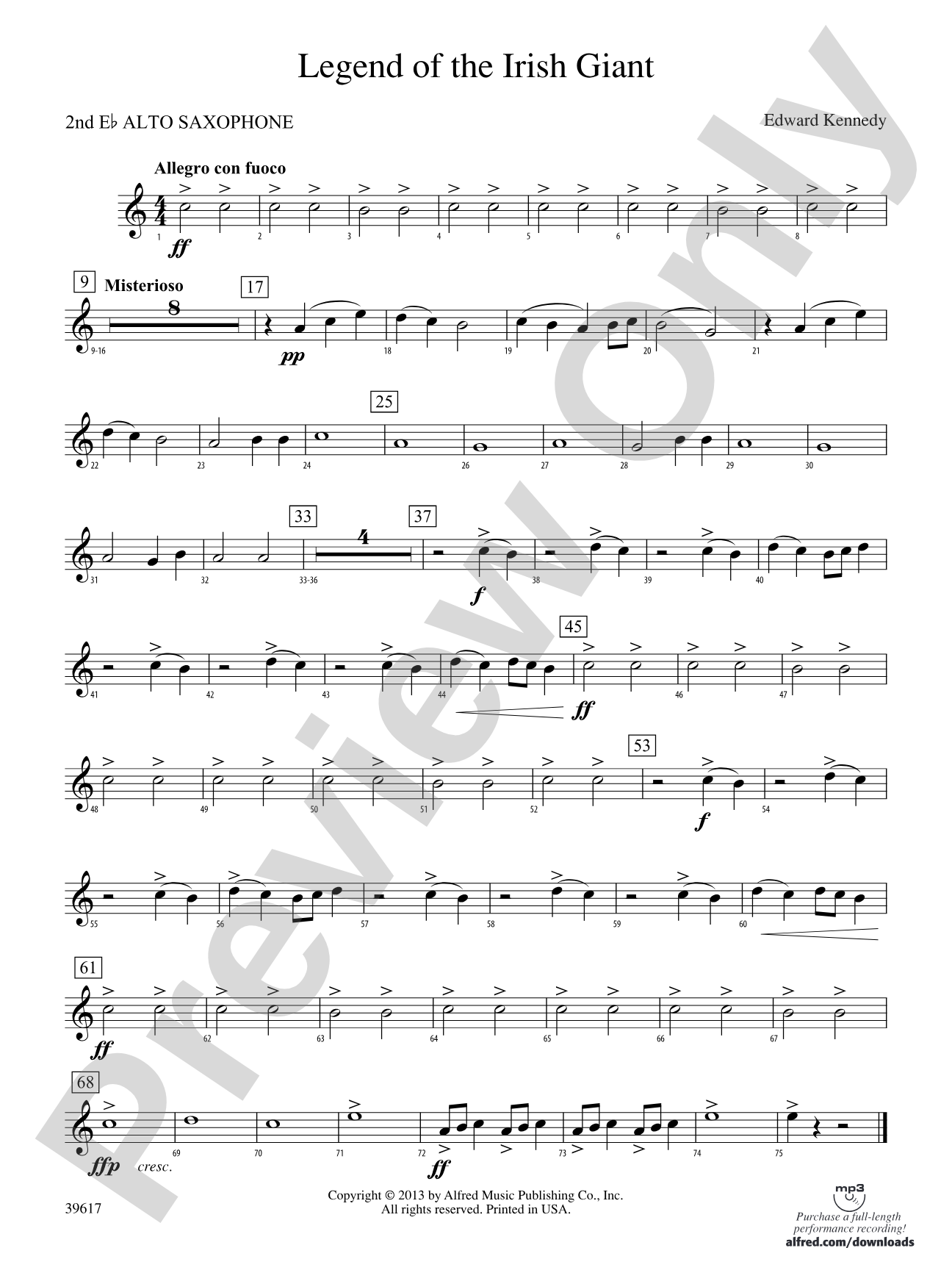 Legend of the Irish Giant: 2nd E-flat Alto Saxophone
