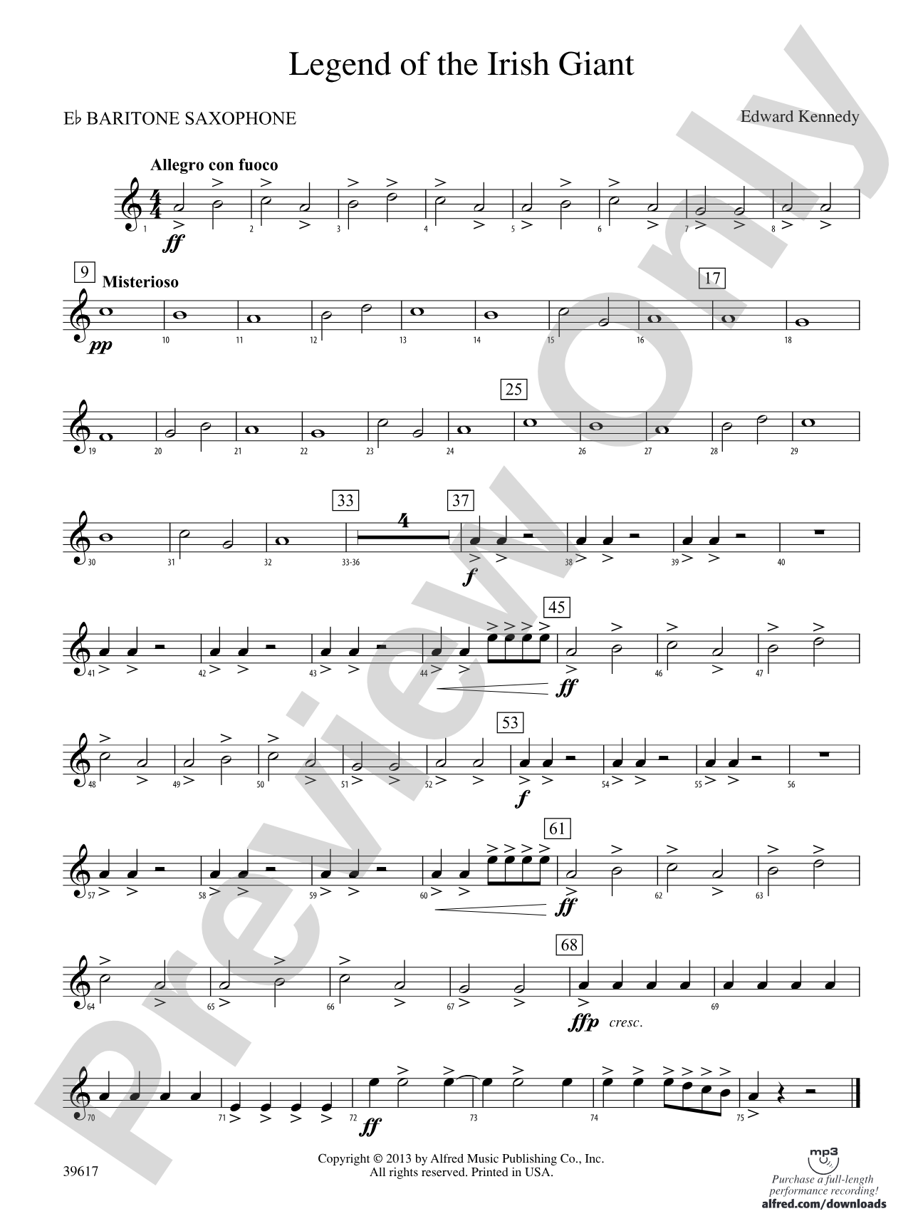 Legend of the Irish Giant: E-flat Baritone Saxophone