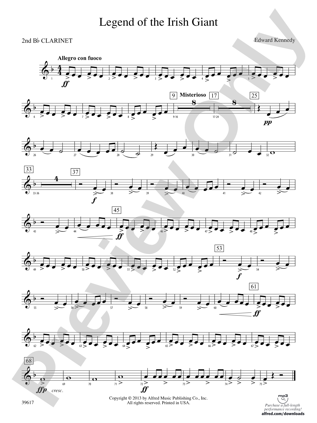 Legend of the Irish Giant: 2nd B-flat Clarinet