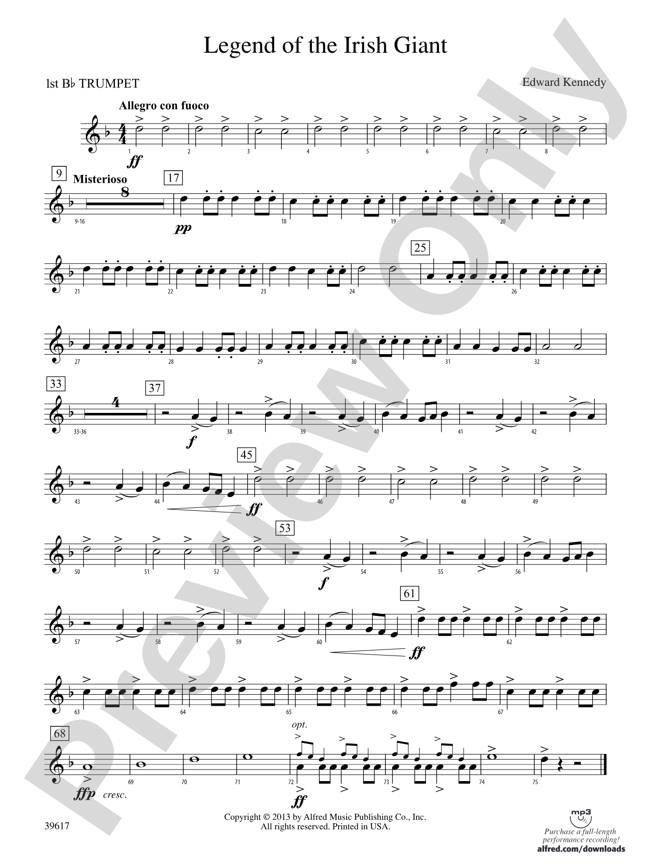 Legend of the Irish Giant: 1st B-flat Trumpet