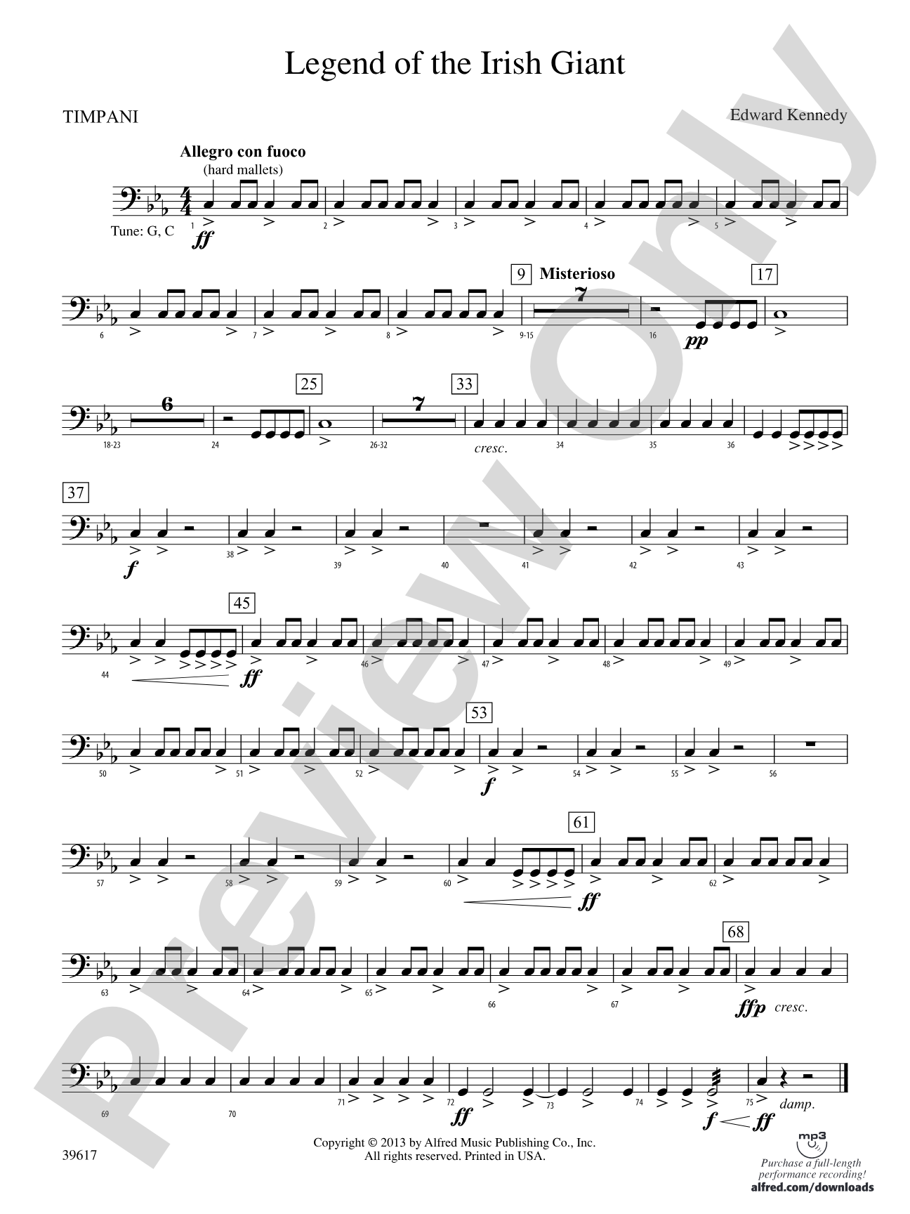 Legend of the Irish Giant: Timpani