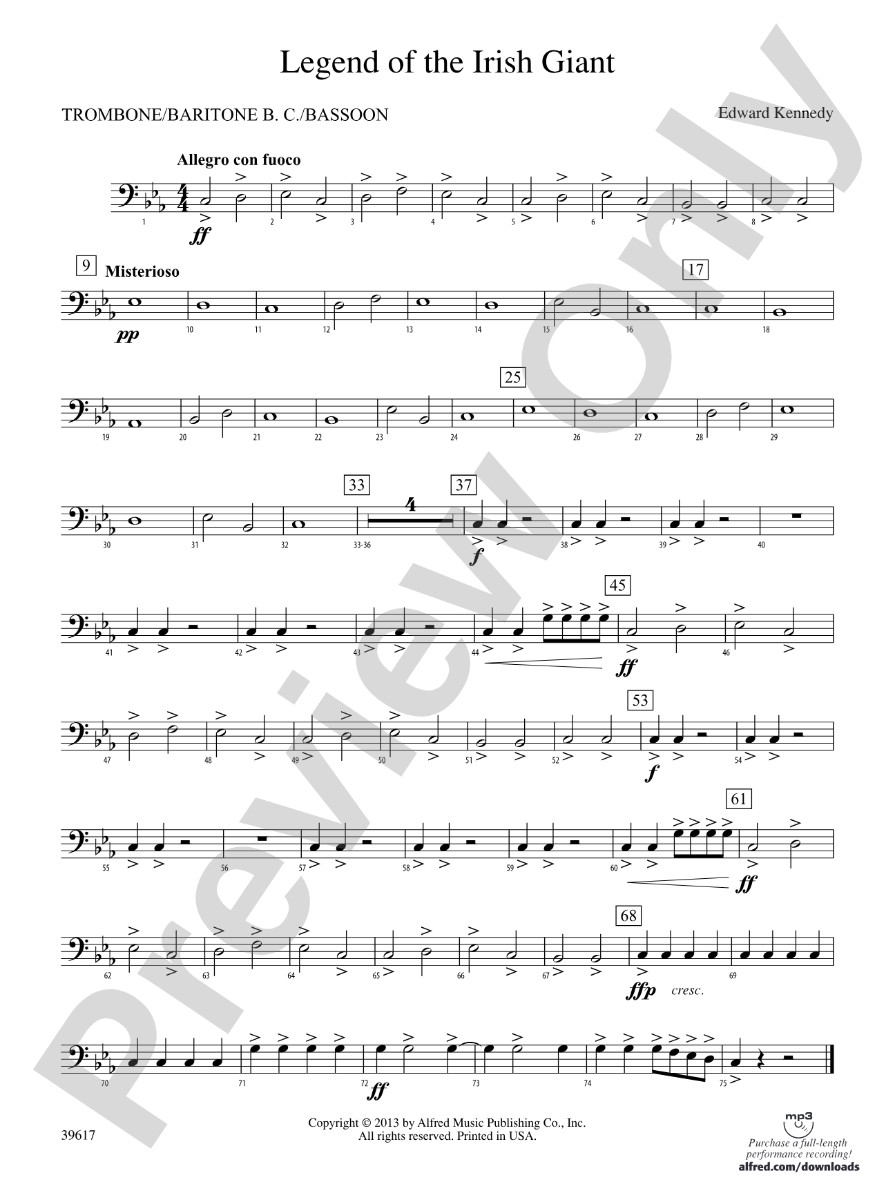 Legend of the Irish Giant: 1st Trombone