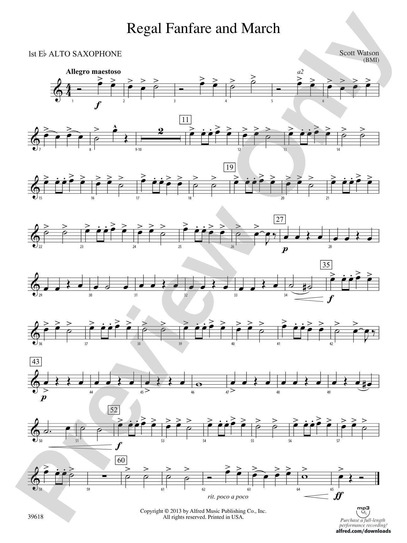 Regal Fanfare and March: E-flat Alto Saxophone