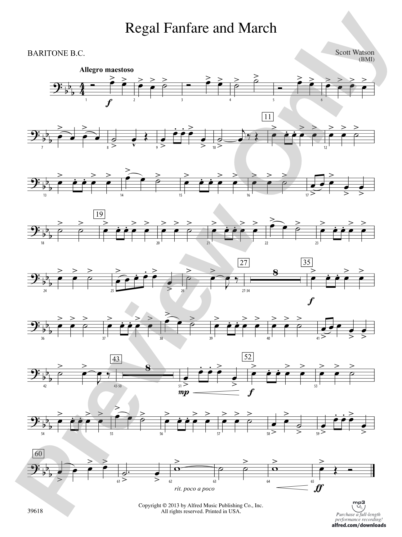 Regal Fanfare and March: Baritone B.C.