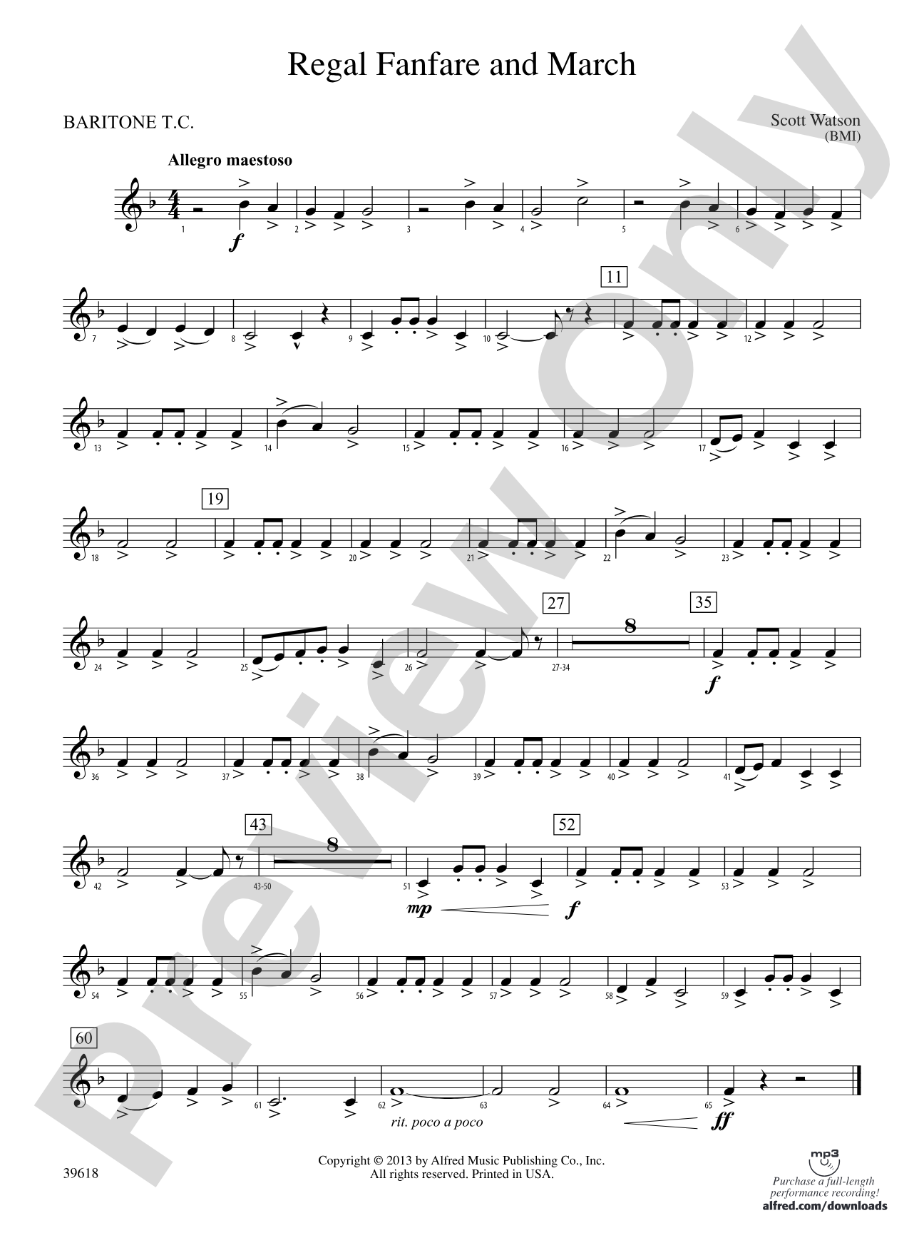 Regal Fanfare and March: Baritone T.C.