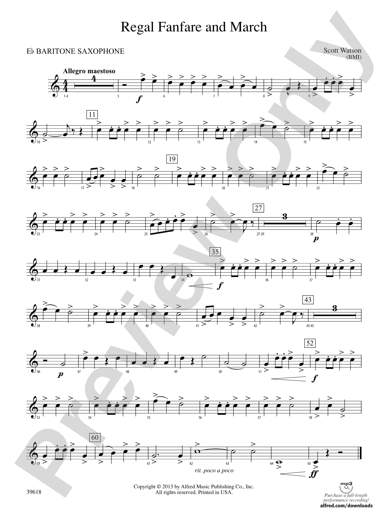 Regal Fanfare and March: E-flat Baritone Saxophone