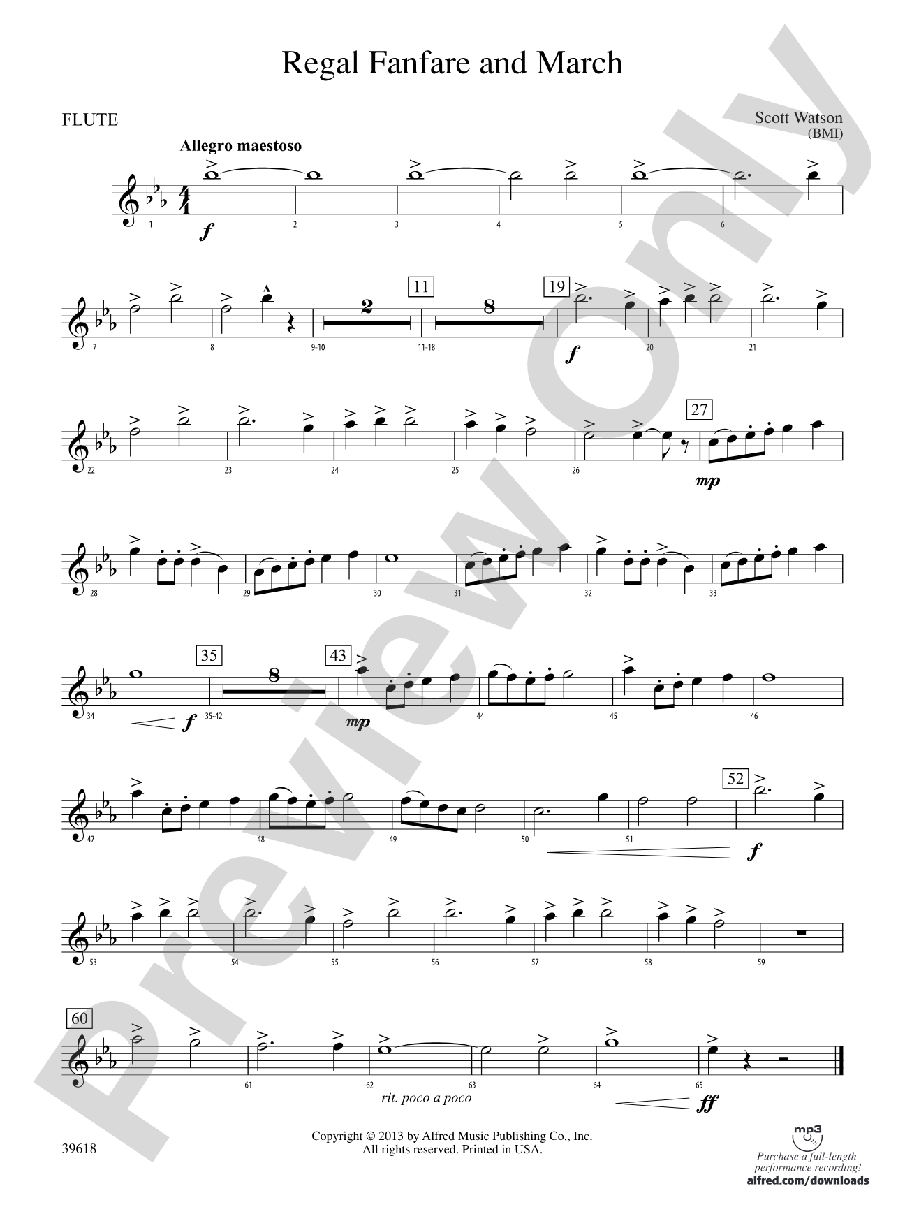 Regal Fanfare and March: Flute
