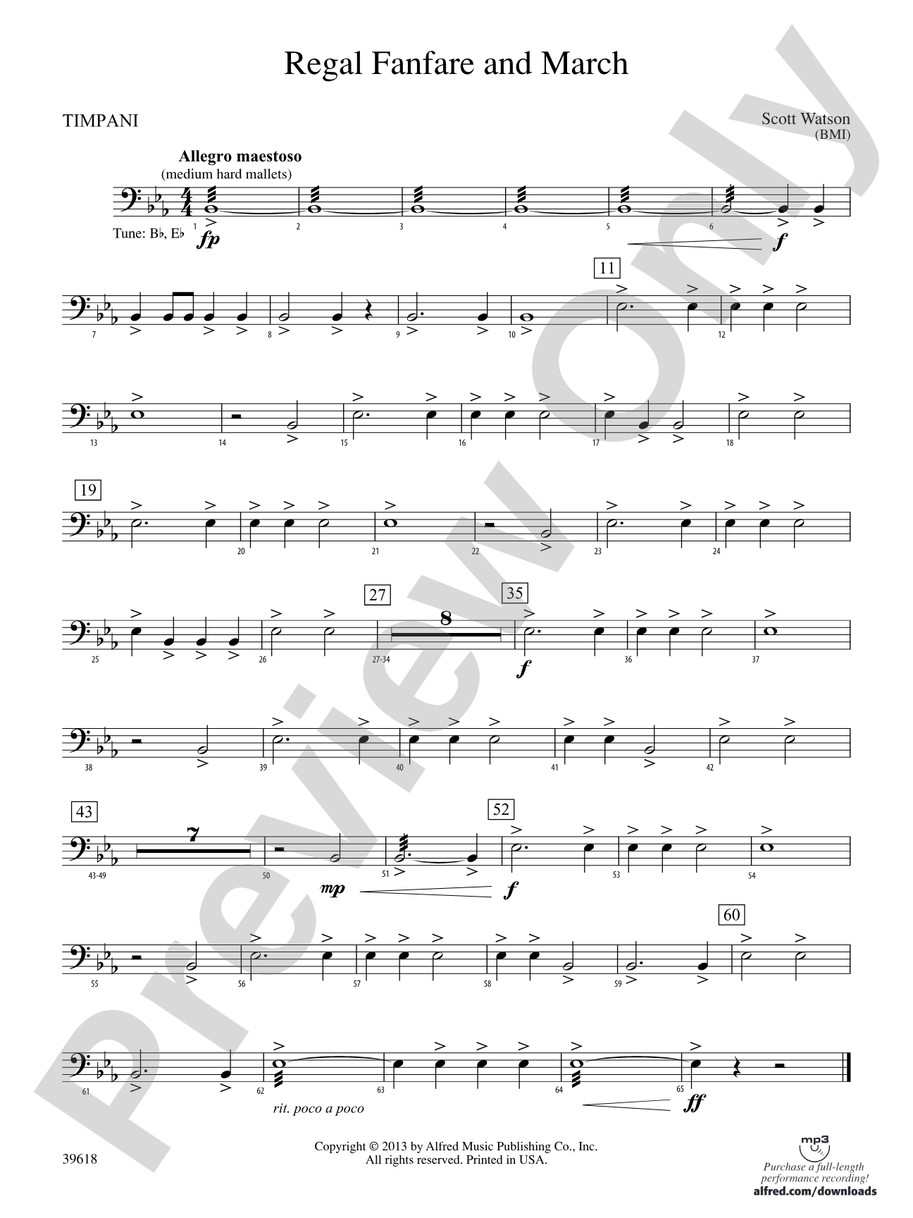 Regal Fanfare and March: Timpani