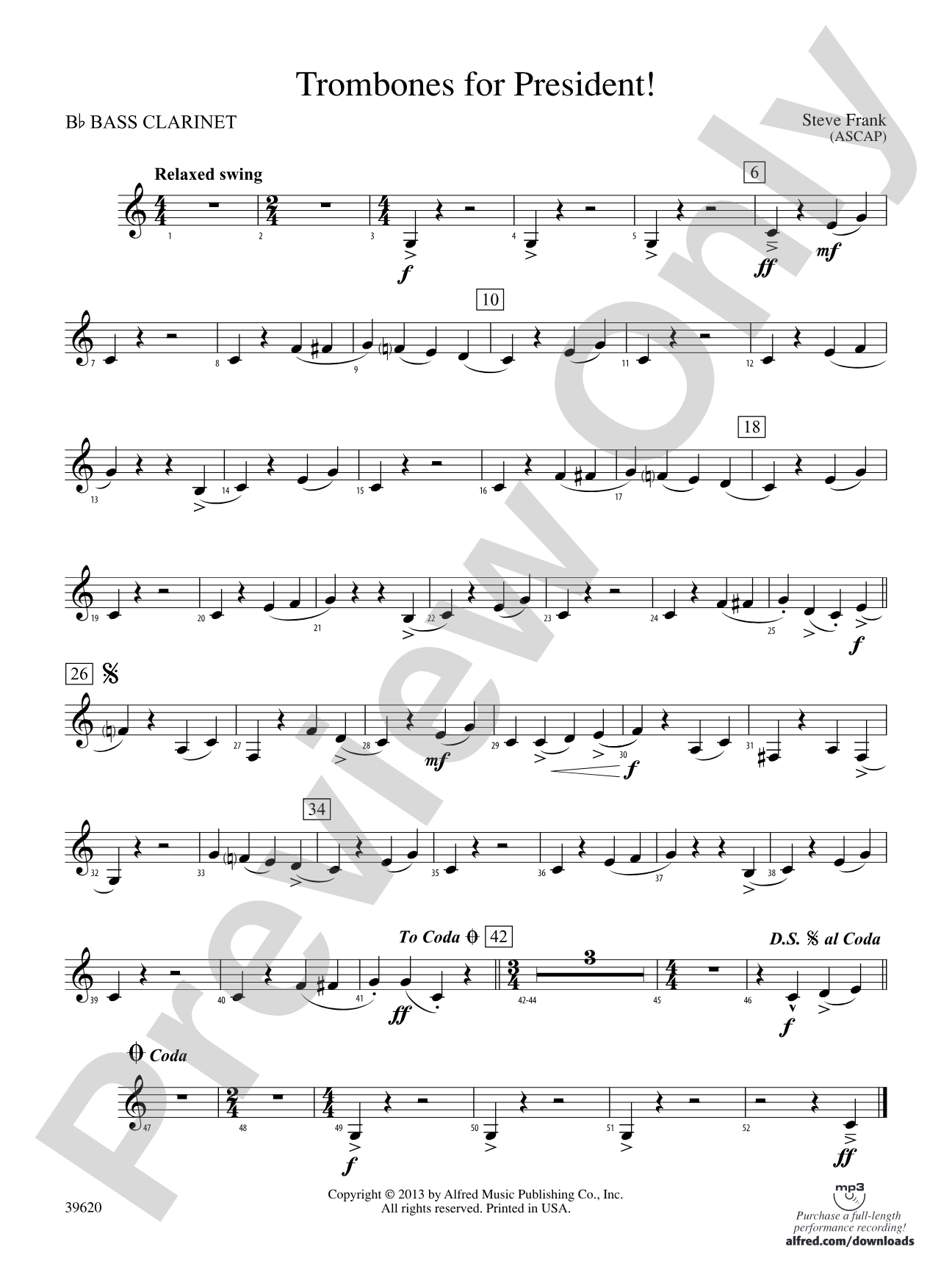 Trombones for President!: B-flat Bass Clarinet