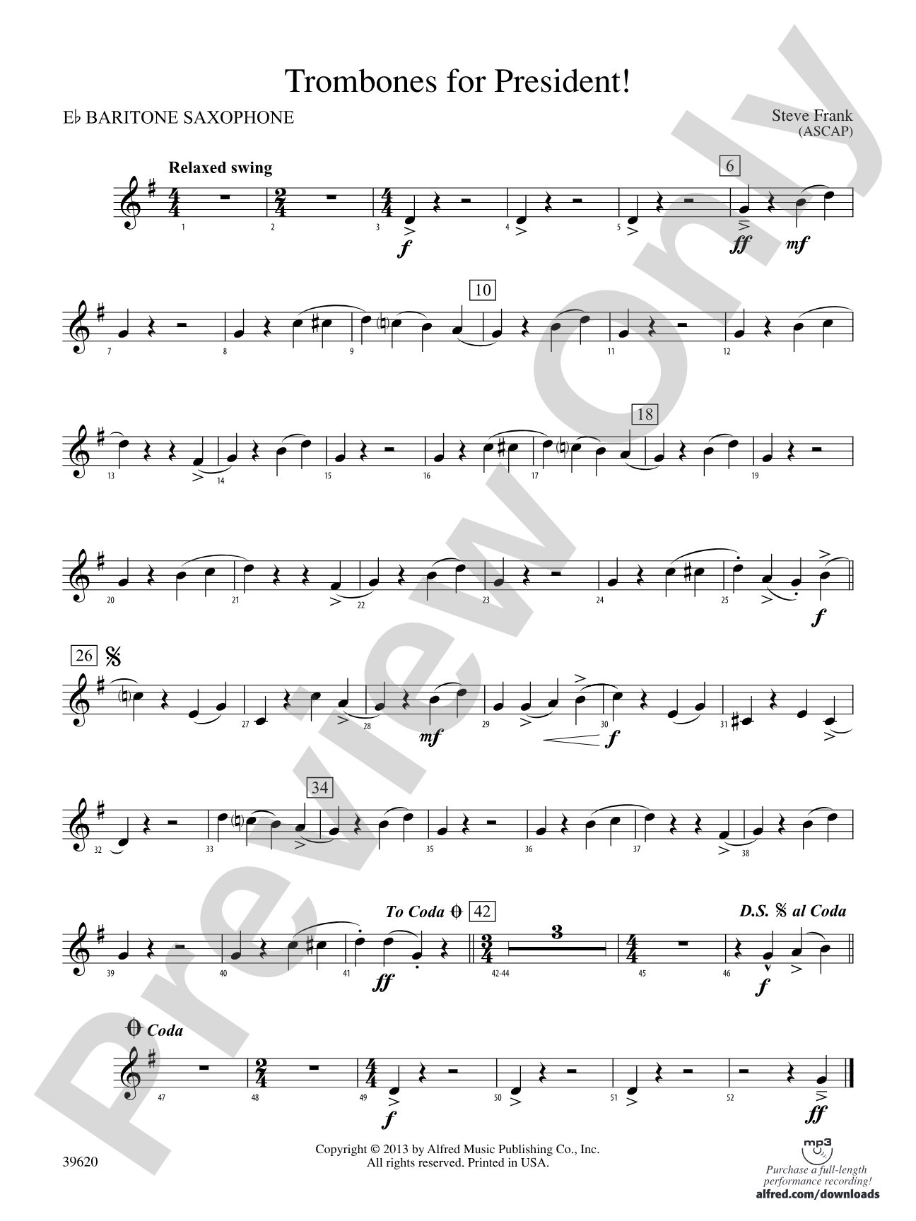 Trombones for President!: E-flat Baritone Saxophone