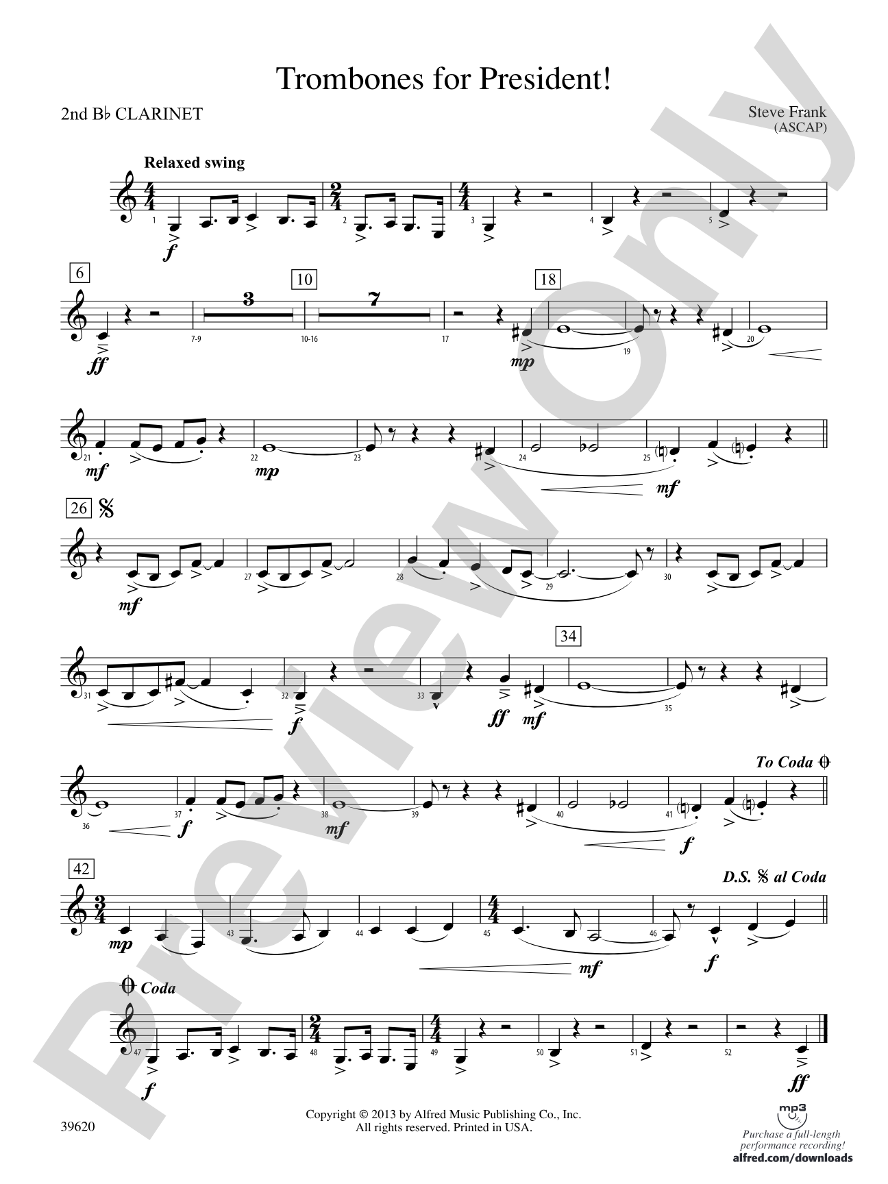 Trombones for President!: 2nd B-flat Clarinet