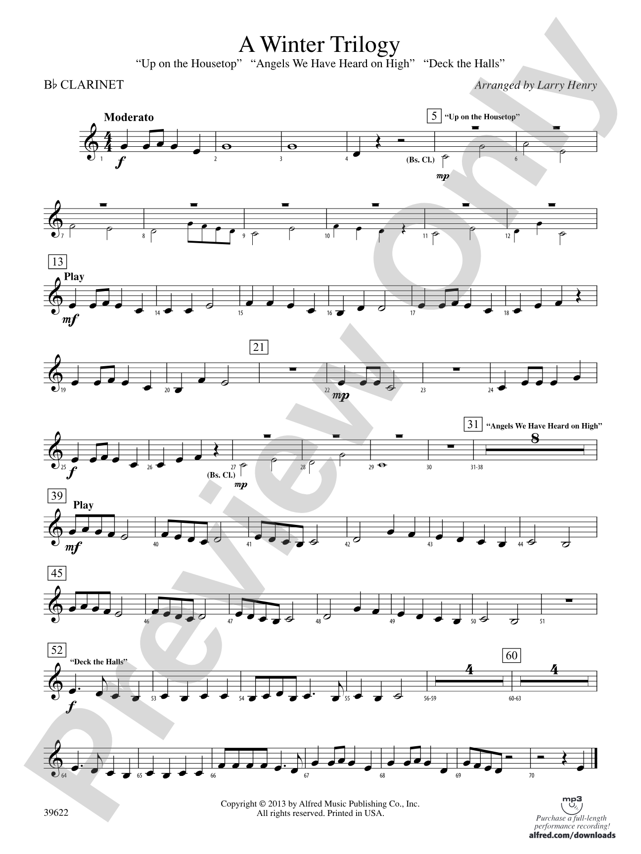 A Winter Trilogy: 1st B-flat Clarinet