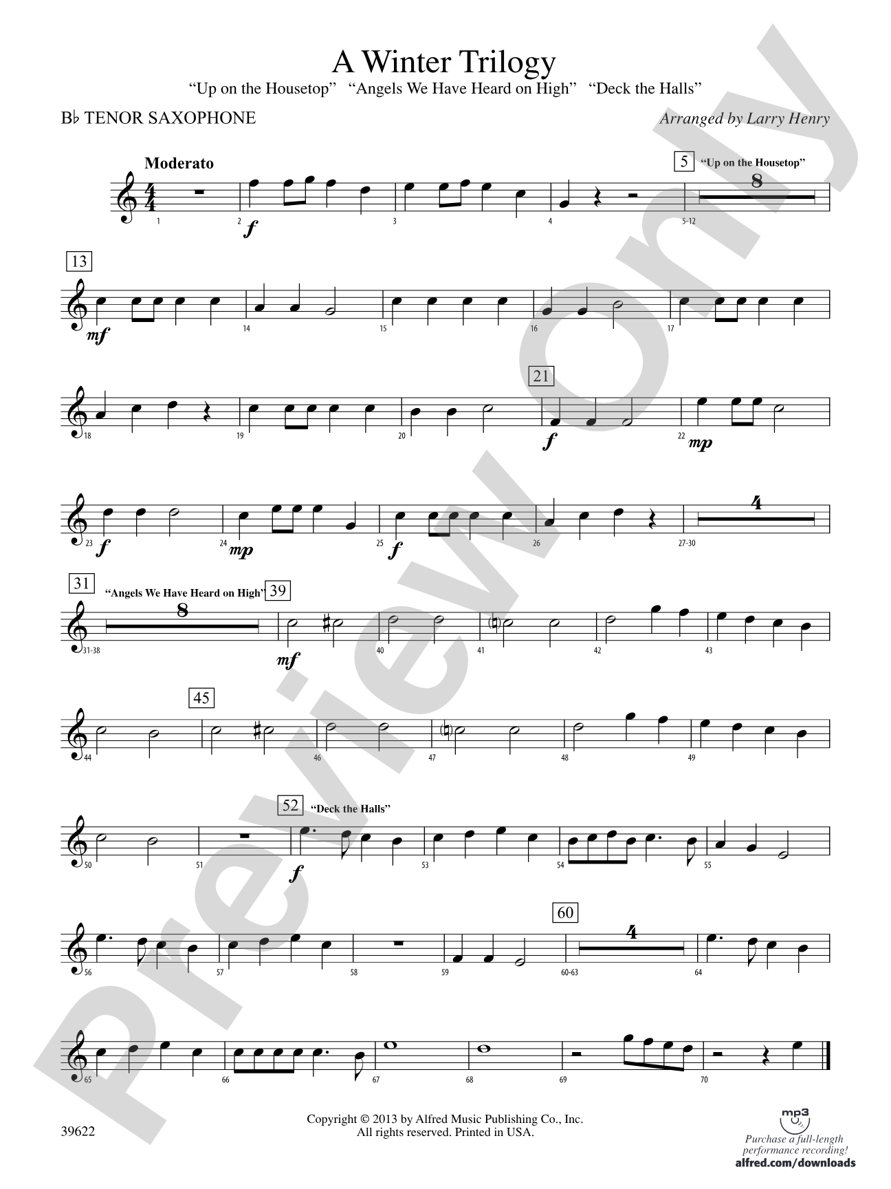 A Winter Trilogy: B-flat Tenor Saxophone