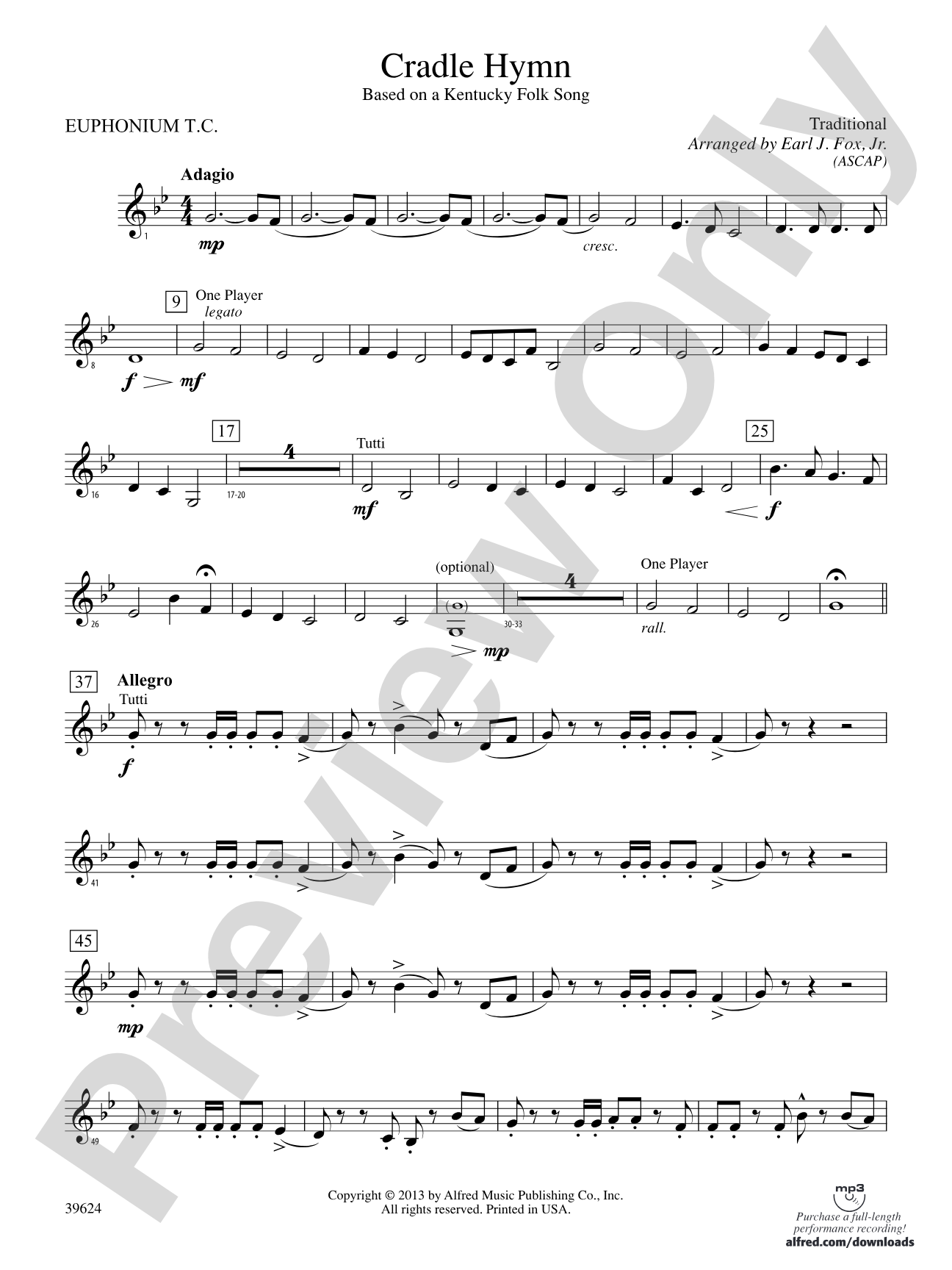 Cradle Hymn: Baritone T.C.