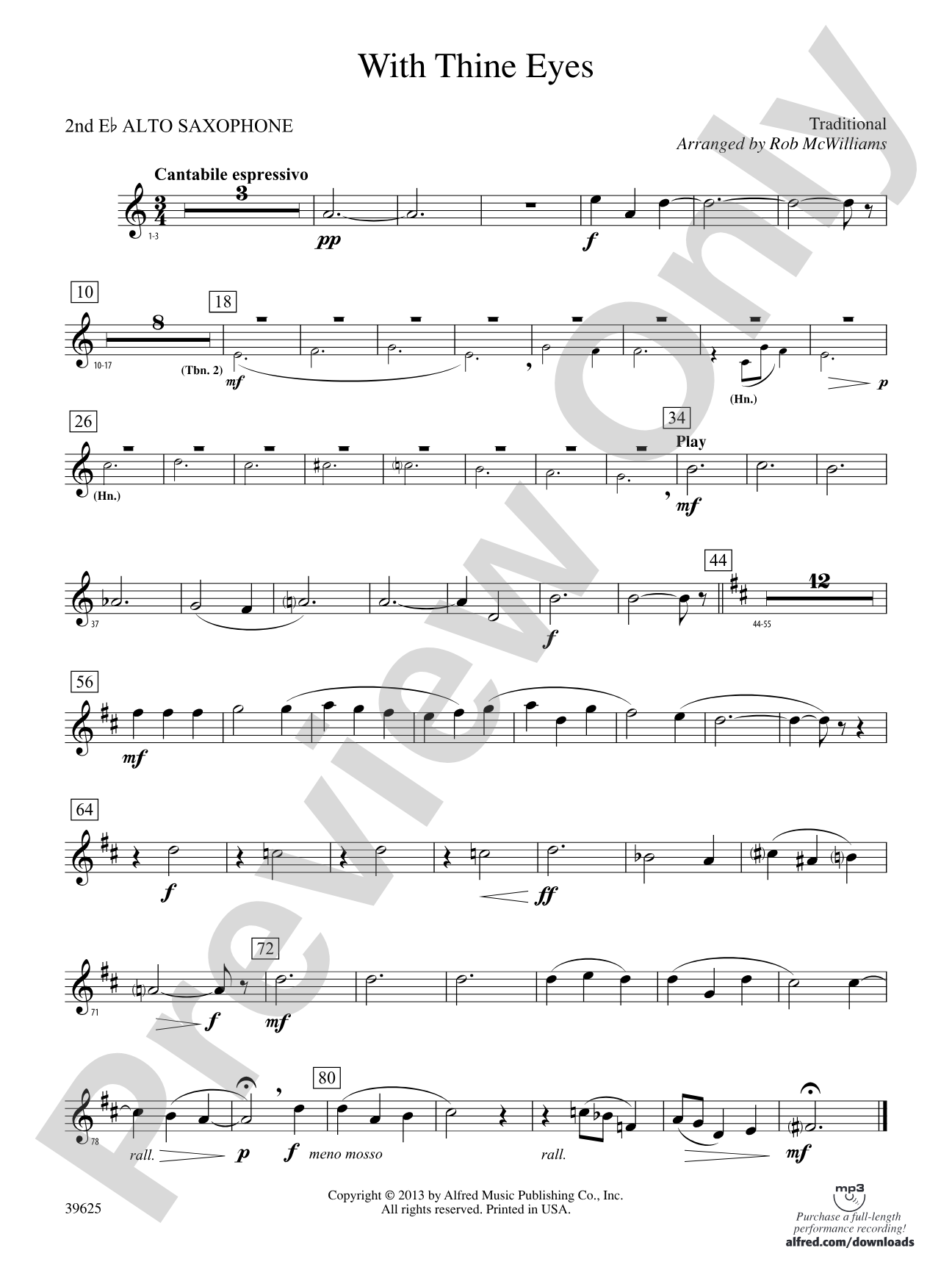 With Thine Eyes: 2nd E-flat Alto Saxophone
