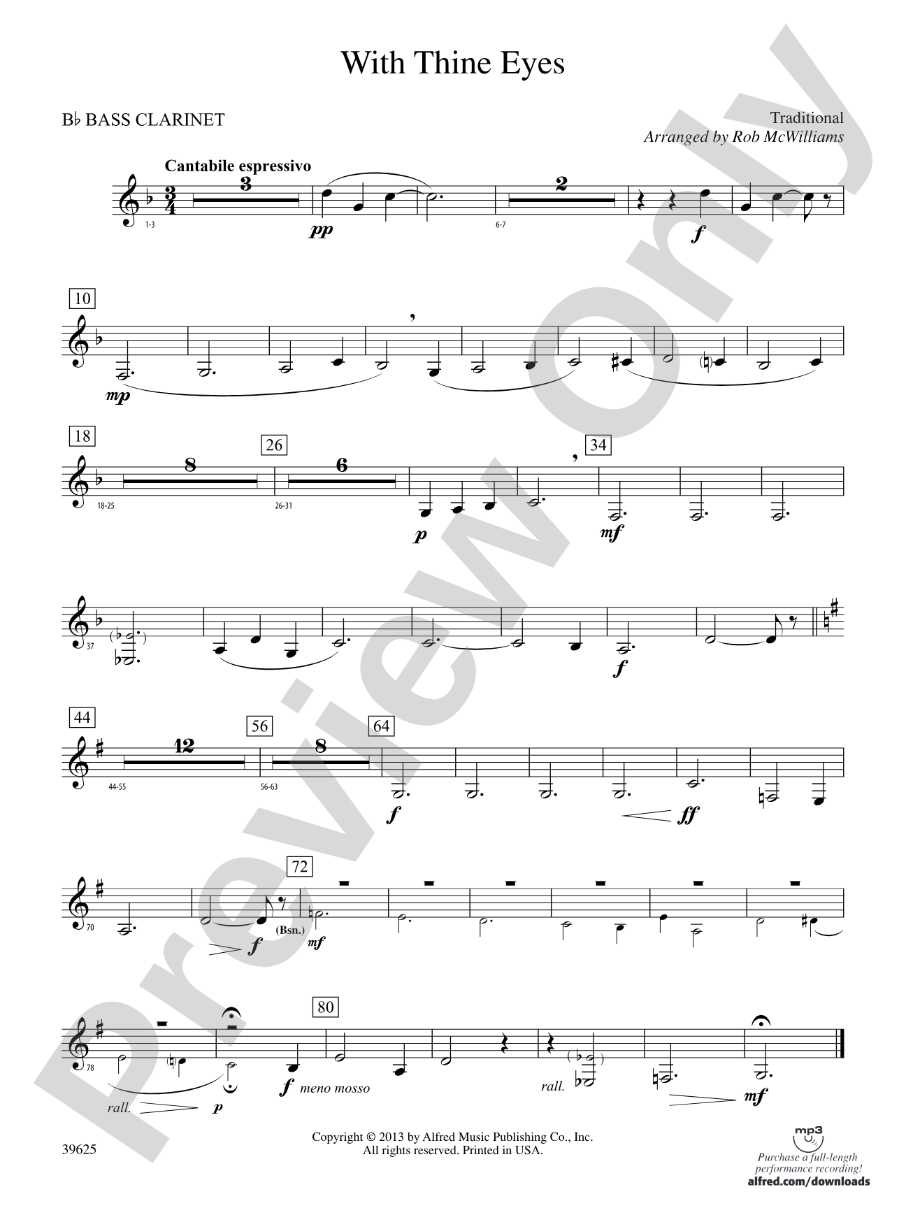With Thine Eyes: B-flat Bass Clarinet