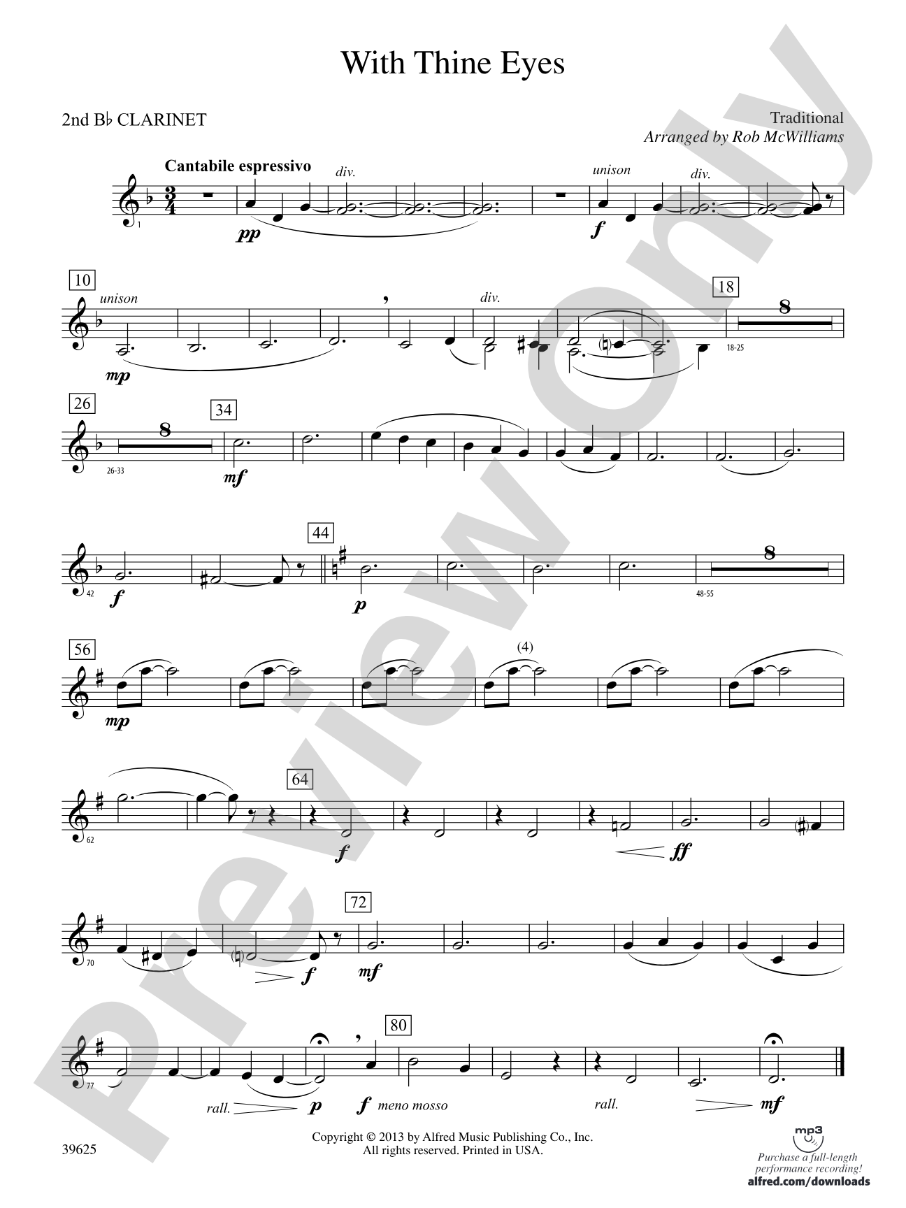 With Thine Eyes: 2nd B-flat Clarinet