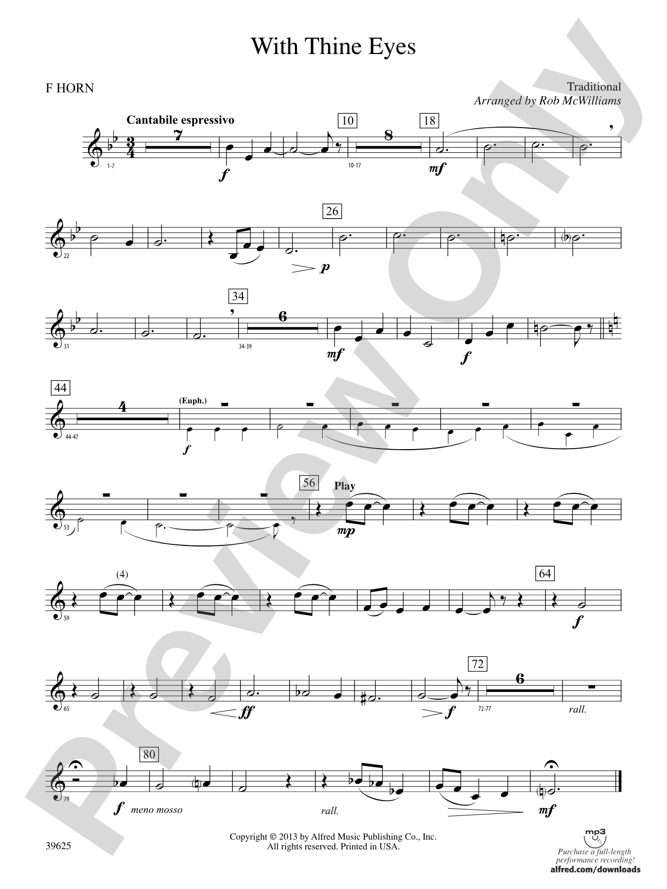 With Thine Eyes: 1st F Horn